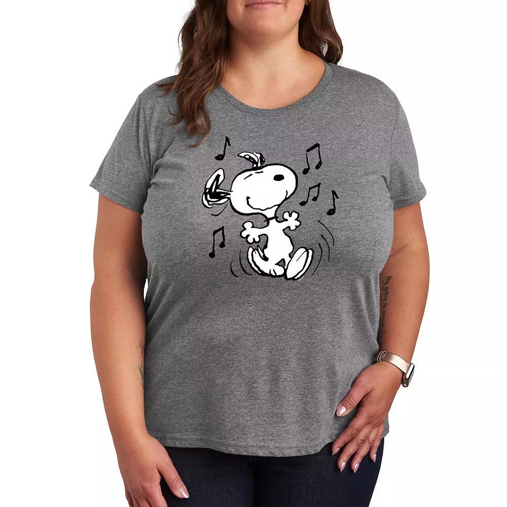 Plus Peanuts Snoopy Dancing Graphic Tee, Women's,  Product Image