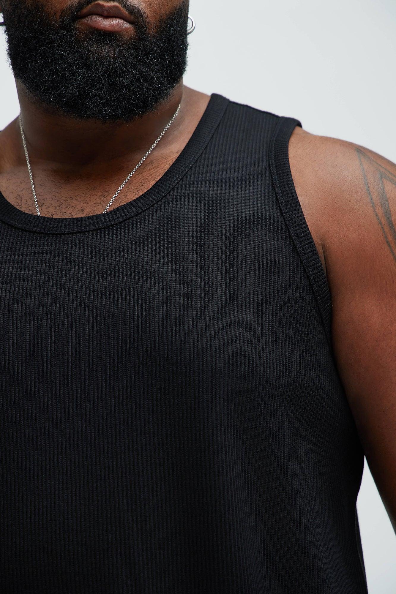 Kalel Textured Tank Top - Black Product Image