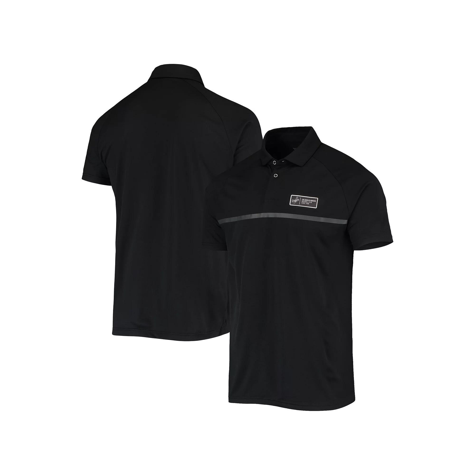 Men's Levelwear Black Los Angeles Dodgers Sector Raglan Polo,  Product Image