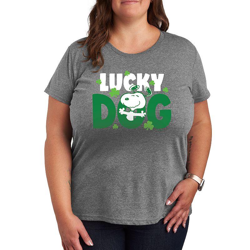 Plus Peanuts Snoopy Lucky Dog Graphic Tee, Women's,  Product Image