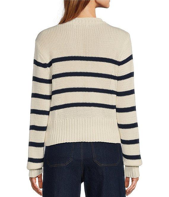 En Saison Helena Knit Stripe #double;C'est Bon#double; Crew Neck Long Sleeve Sweater Product Image