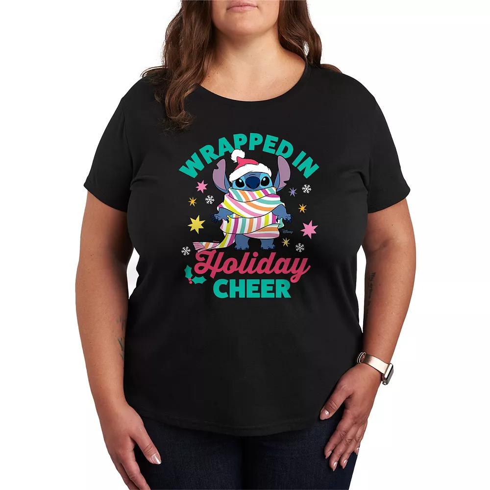 Disney's Lilo and Stitch Plus Size Holiday Cheer Graphic Tee, Women's, Size: 3XL, Black Product Image