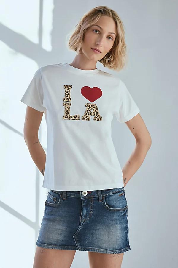 I Heart City Applique Graphic Slim Tee Womens at Urban Outfitters Product Image