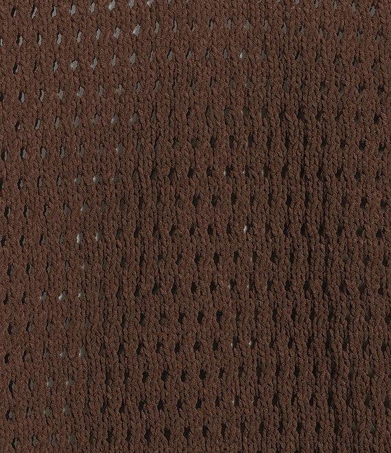 Kinesis Mesh Shoulder Tie Hem Crew Neck Long Sleeve Sweatshirt Product Image