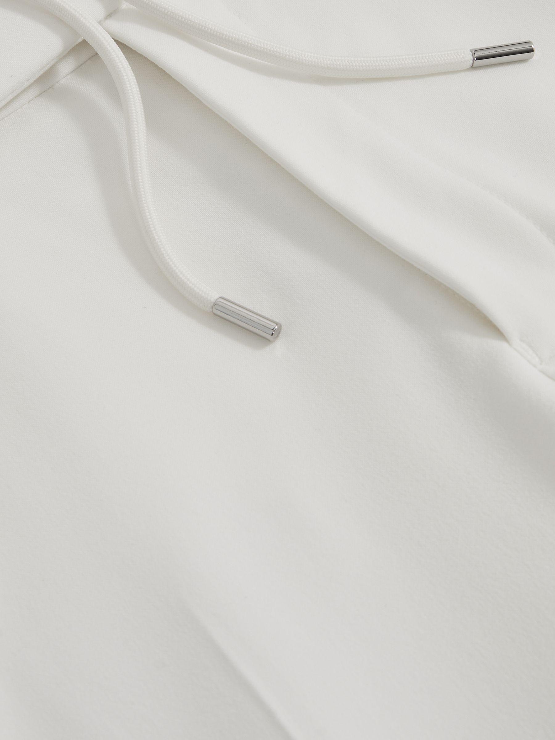 Slim Fit Internal Drawstring Trousers in White Product Image