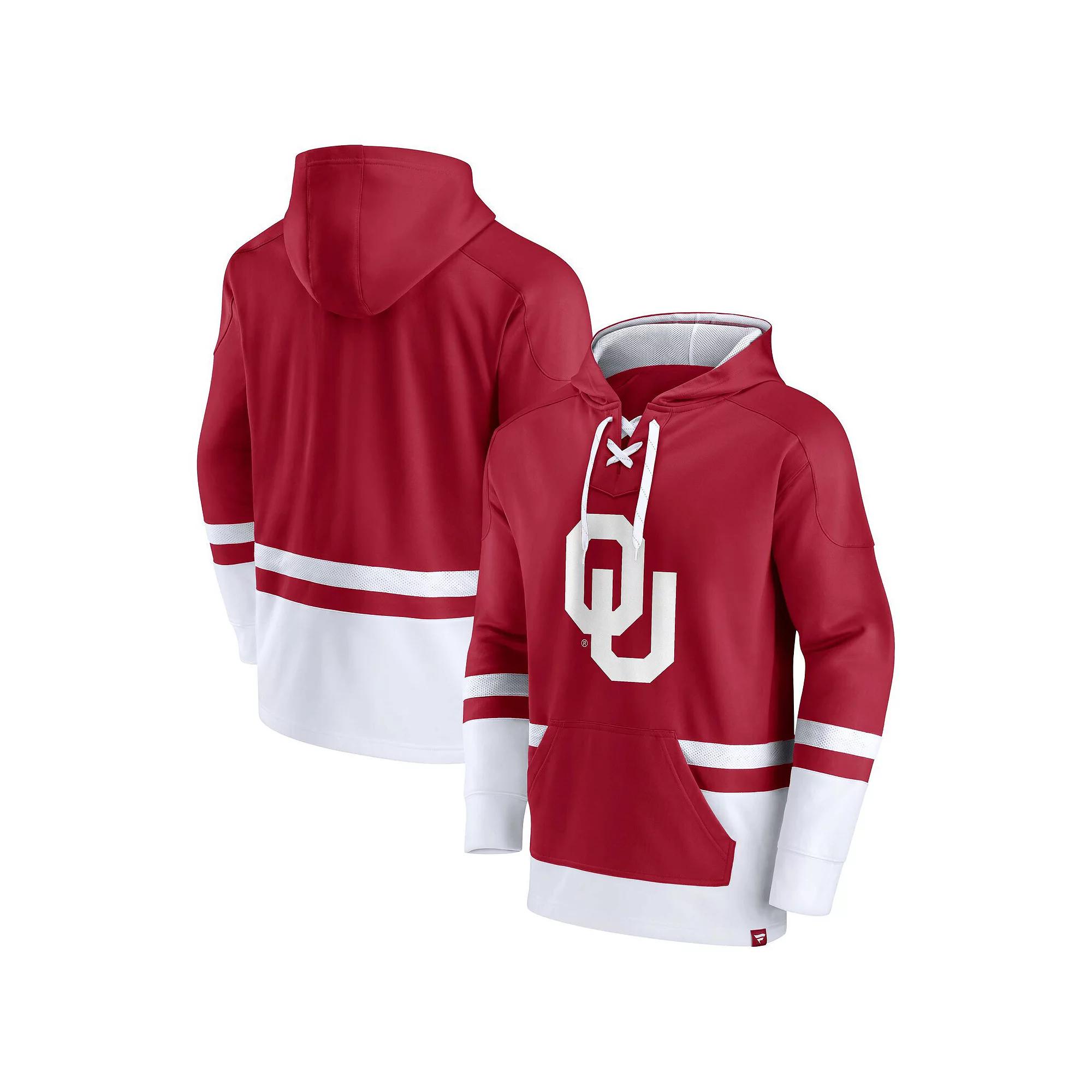 Men's Fanatics Branded Crimson Oklahoma Sooners First Battle Pullover Hoodie,  Product Image