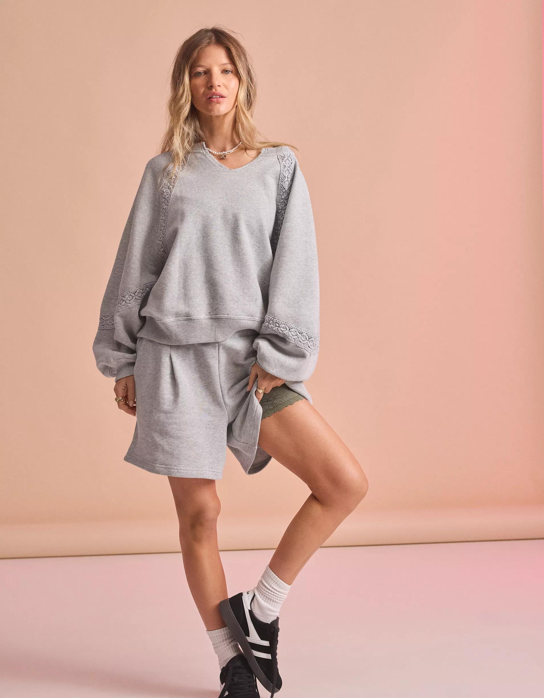 Aerie New Heights Trouser Fleece Short Product Image