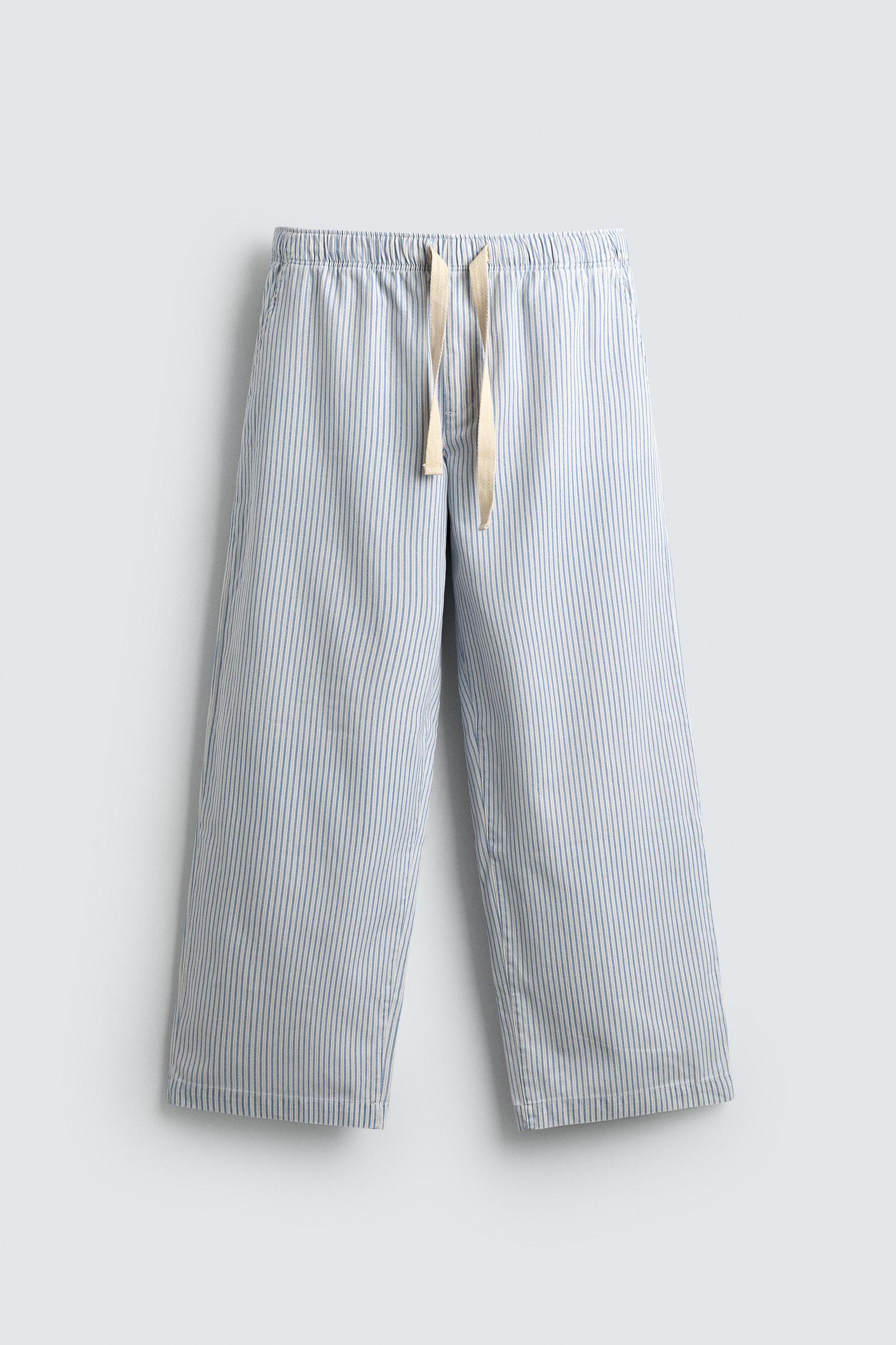 STRIPED BAGGY FIT PANTS Product Image