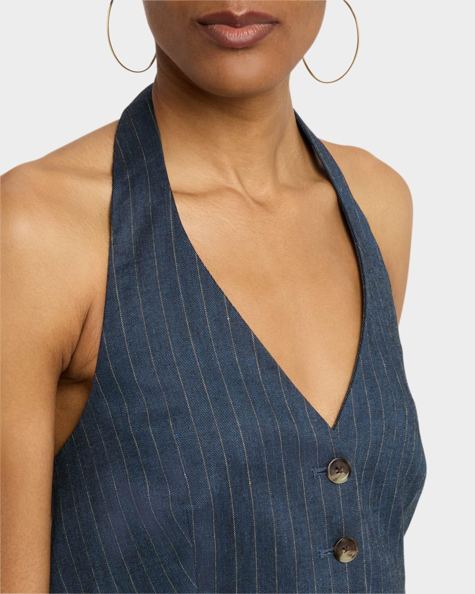 Arabella Pinstripe Halter Vest Product Image
