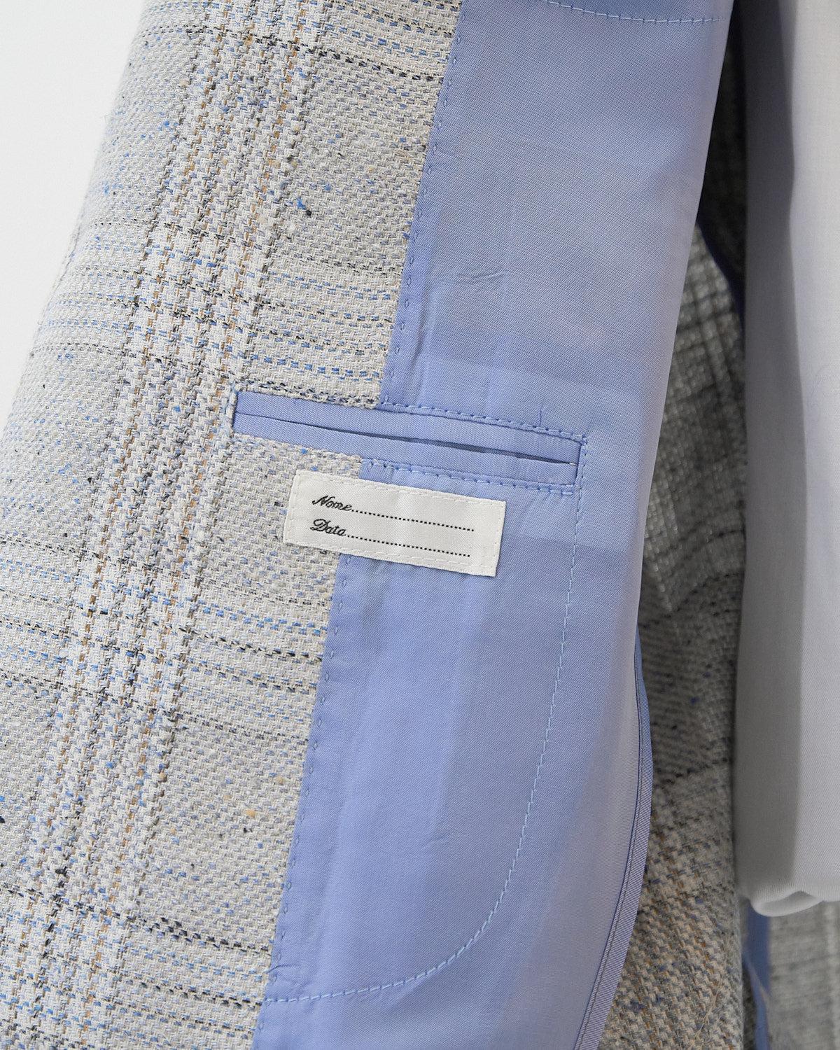 Tagliatore Light Grey Plaid Blazer Product Image