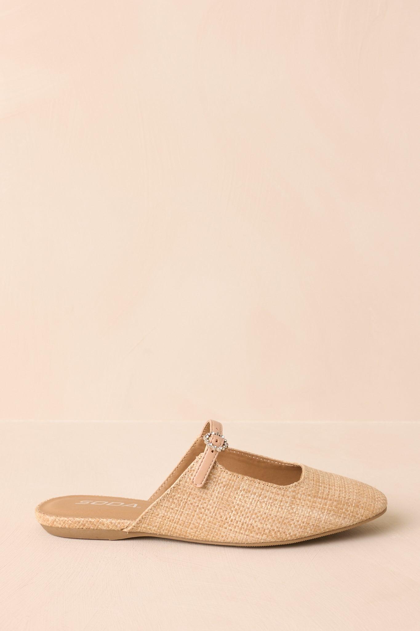 Leap Of Faith Natural Woven Raffia Mules Product Image