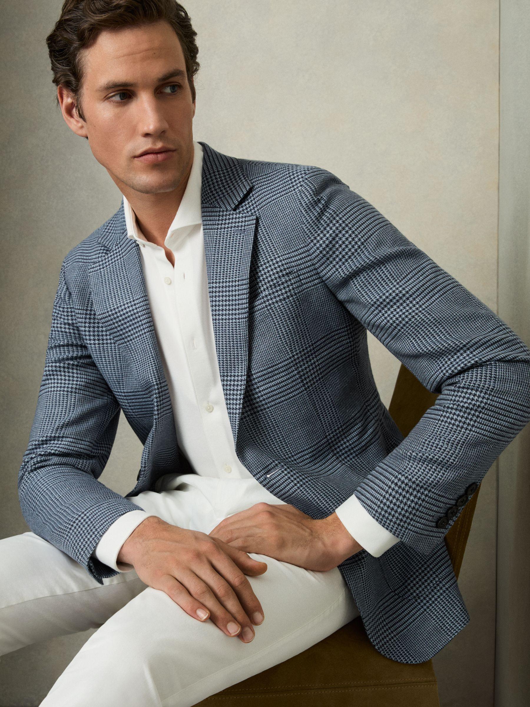 Single-Breasted Stretch Suit Blazer Slim-Fit in Stone Product Image