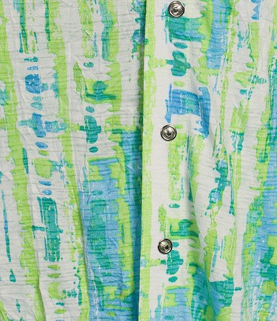 Ali Miles Plus Size Green Abstract Print Button Front Tank Set Product Image