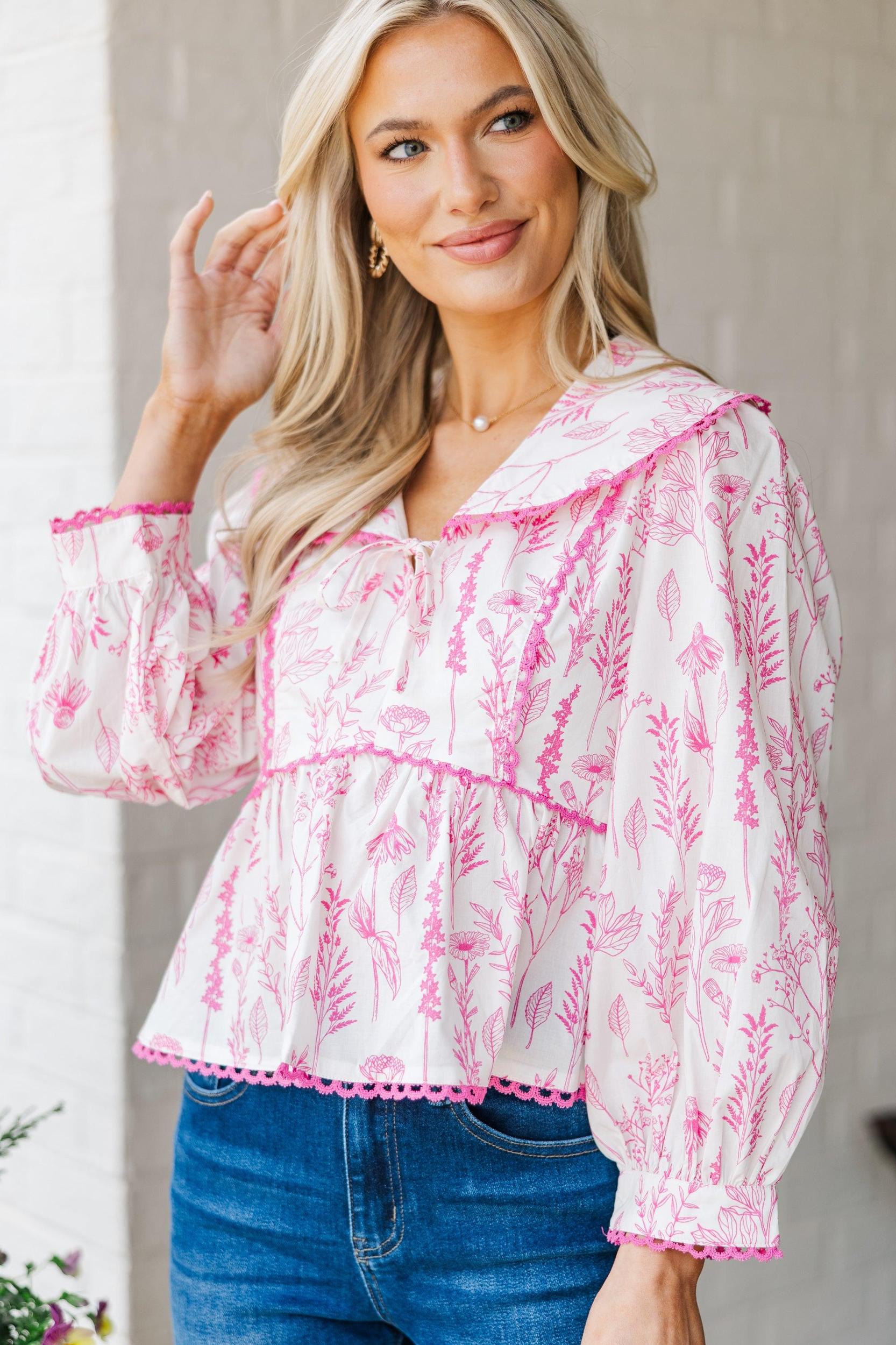 To Know You Pink Floral Blouse Female Product Image