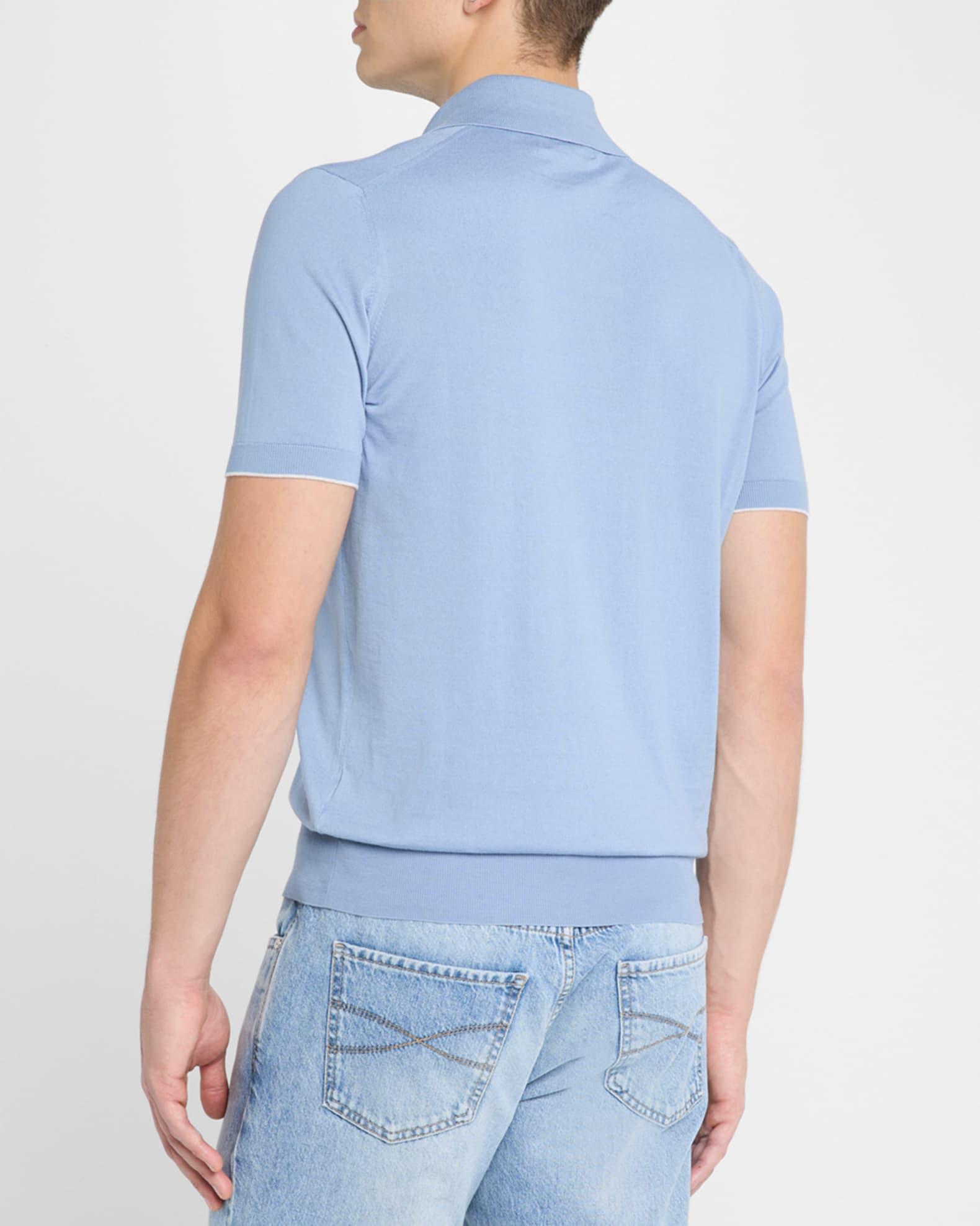 Men's Cotton Short-Sleeve Polo Sweater Product Image