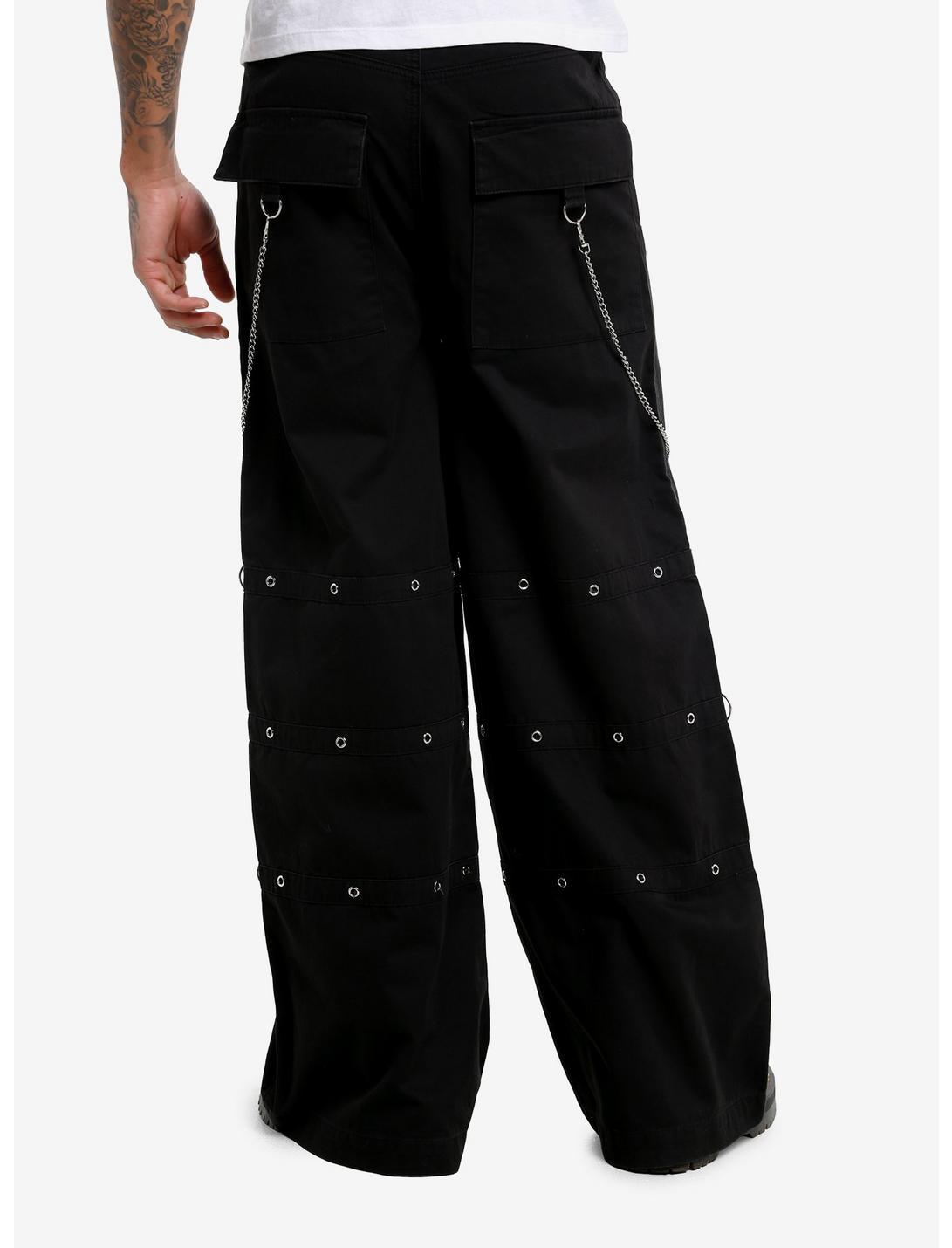 Social Collision Grommet Chain Suspenders Wide Leg Pants Product Image
