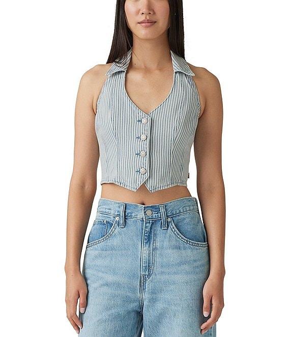 Levi's® Striped Corset Denim Halter Top Product Image