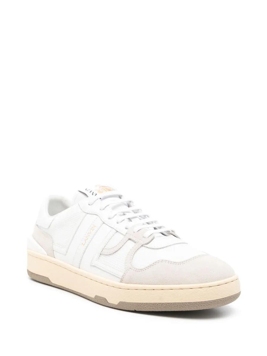 LANVIN Mesh And Leather Clay Sneakers With In White Product Image