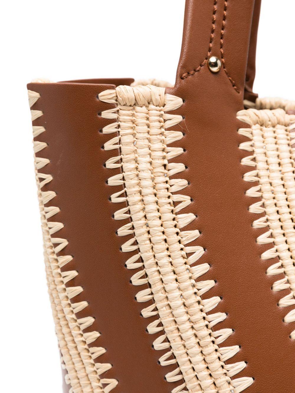 Talia raffia-leather bucket bag Product Image