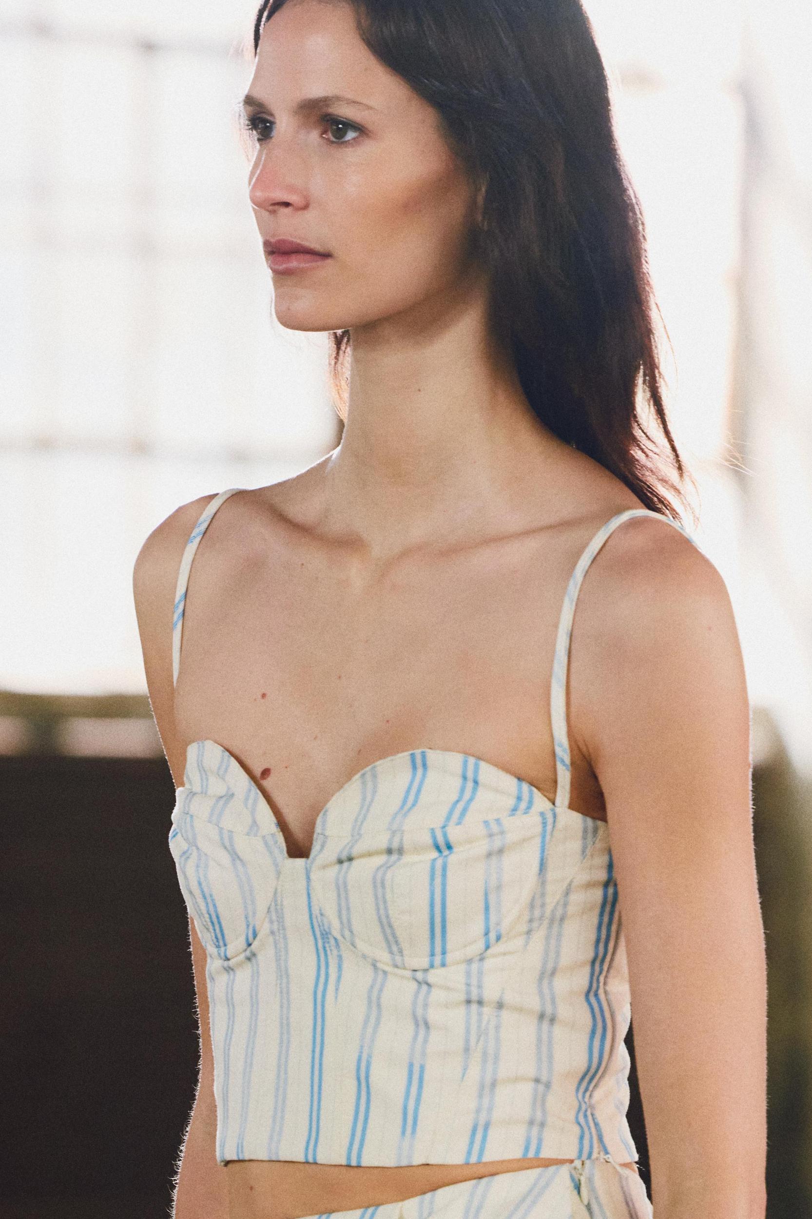 ZW COLLECTION STRIPED CORSET TOP Product Image