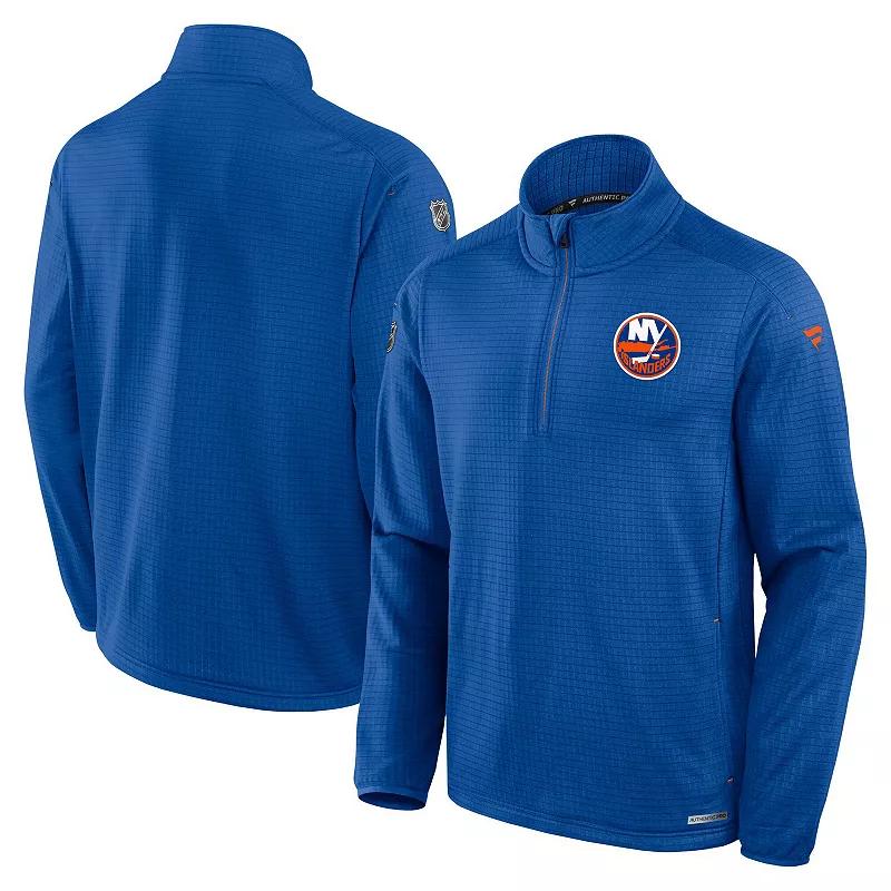 Men's Fanatics  Royal New York Islanders Authentic Pro Rink Quarter-Zip Jacket, Size: 2XL, Isl Blue Product Image