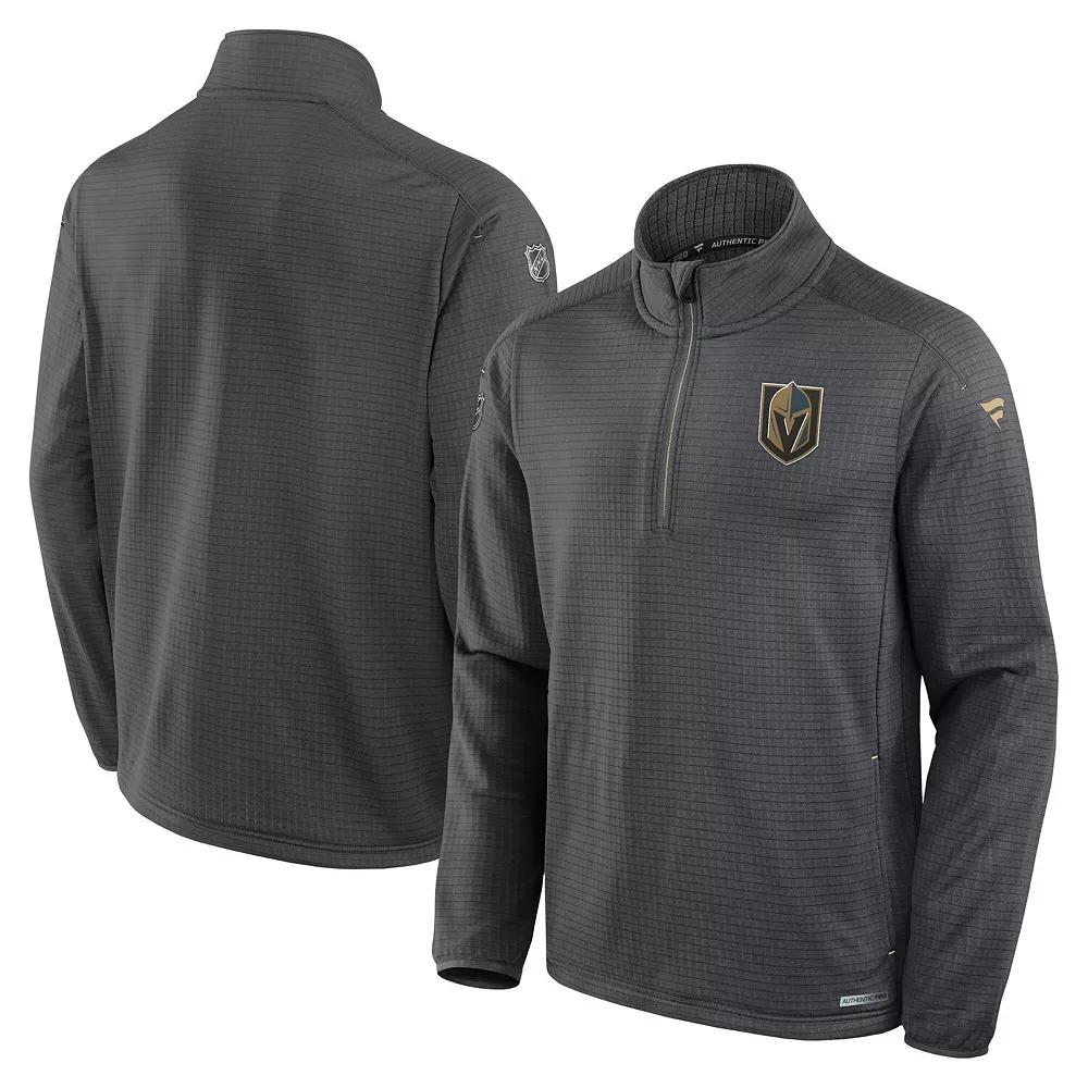 Men's Fanatics Gray Vegas Golden Knights Authentic Pro Rink Quarter-Zip Jacket,  Product Image