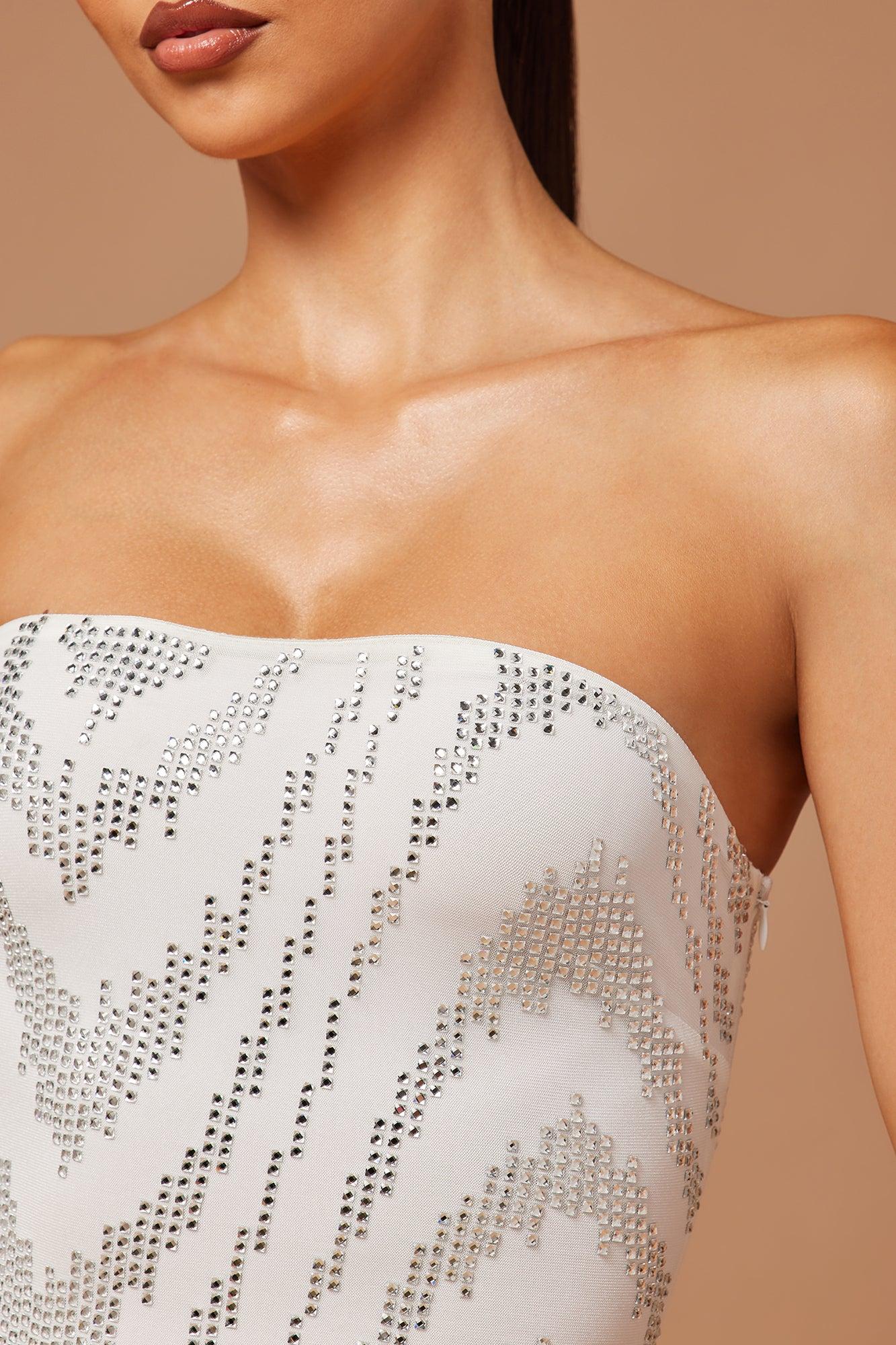 Esme Embellished Maxi Dress - White Product Image