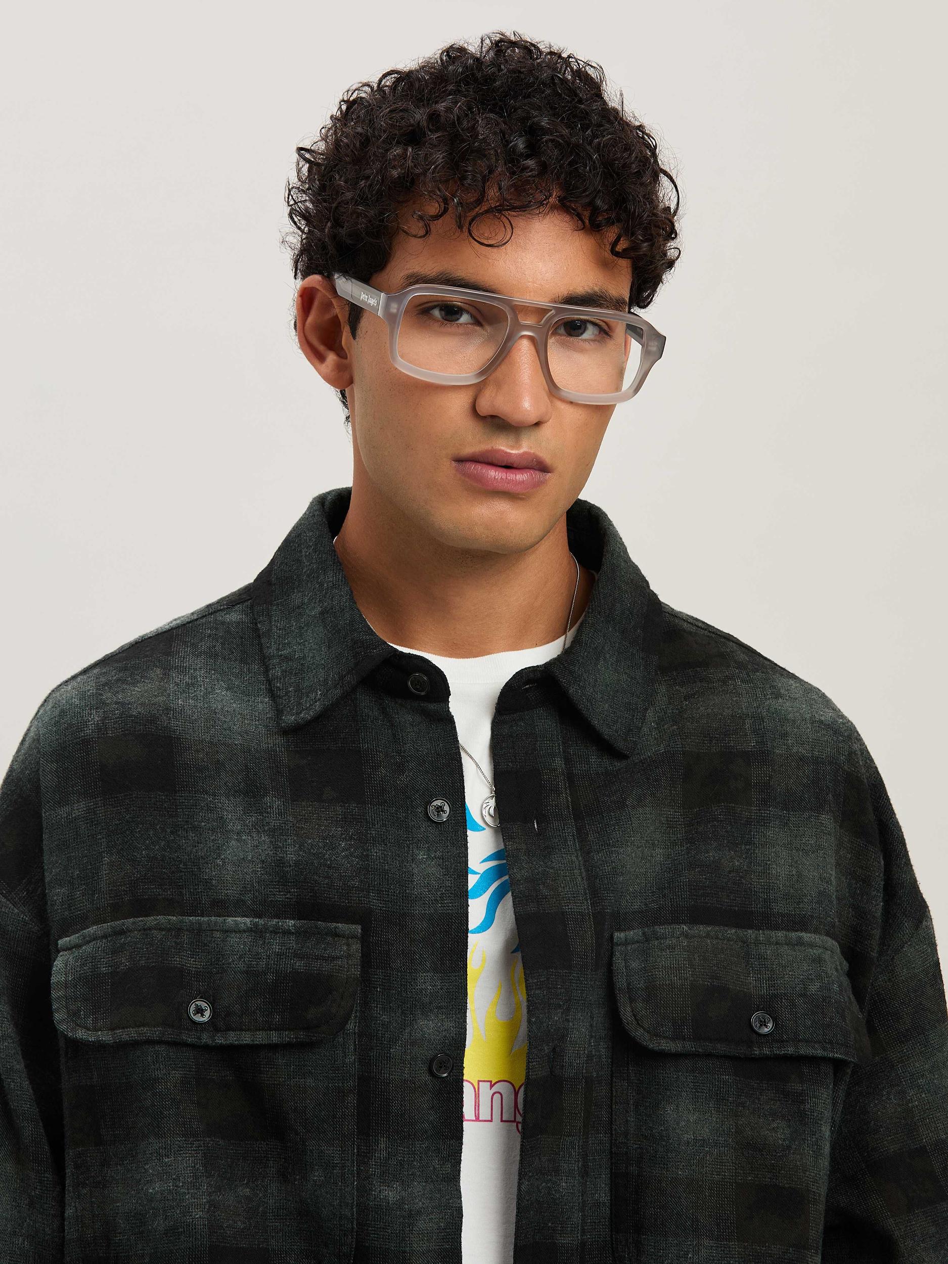 M CURVED LOGO CHECK SHIRT LS MILITARY GR Product Image