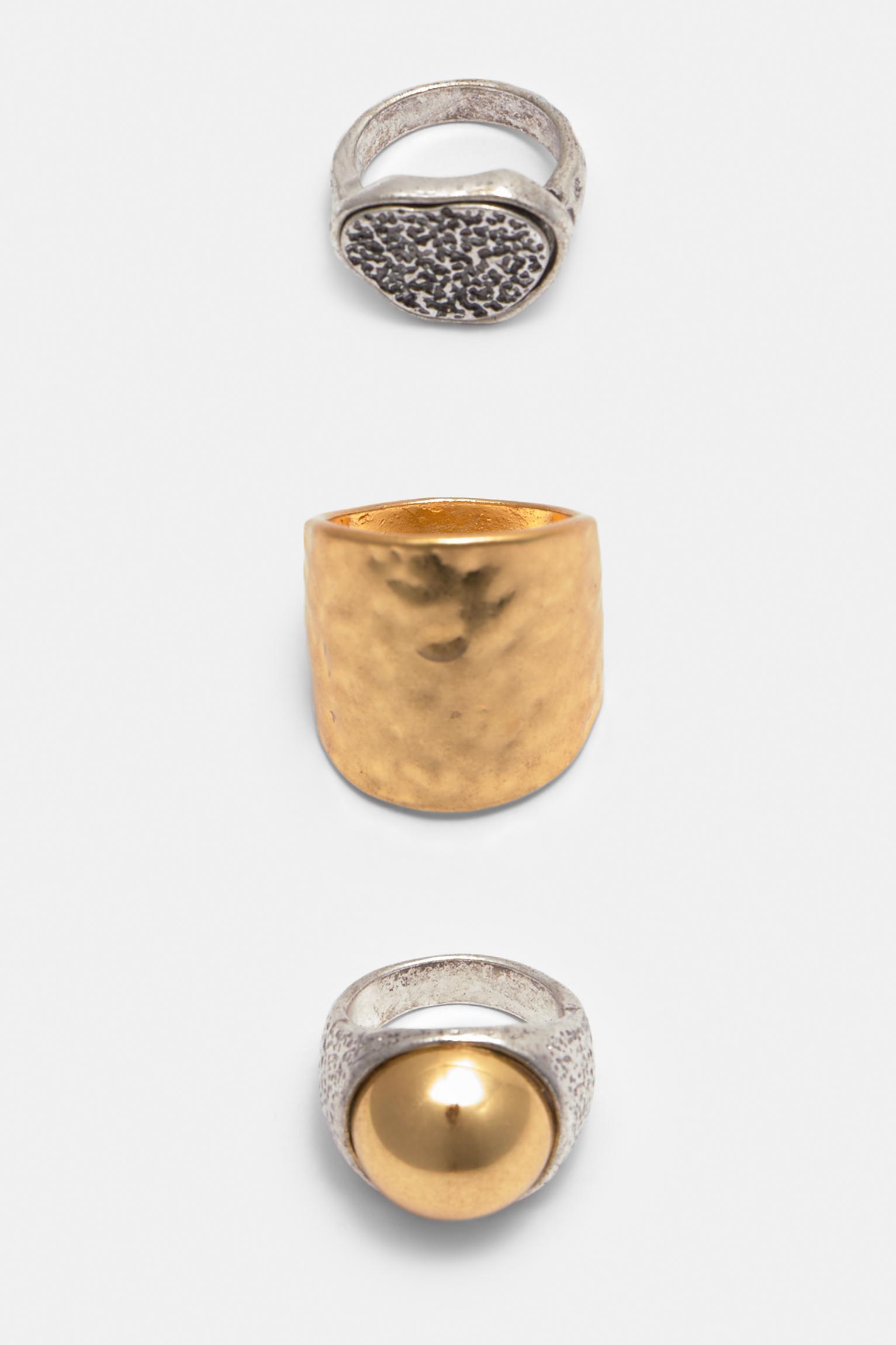 Pack of 3 metallic rings Product Image