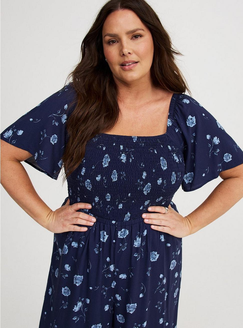 Flutter-Sleeve Smocked Jumpsuit Product Image