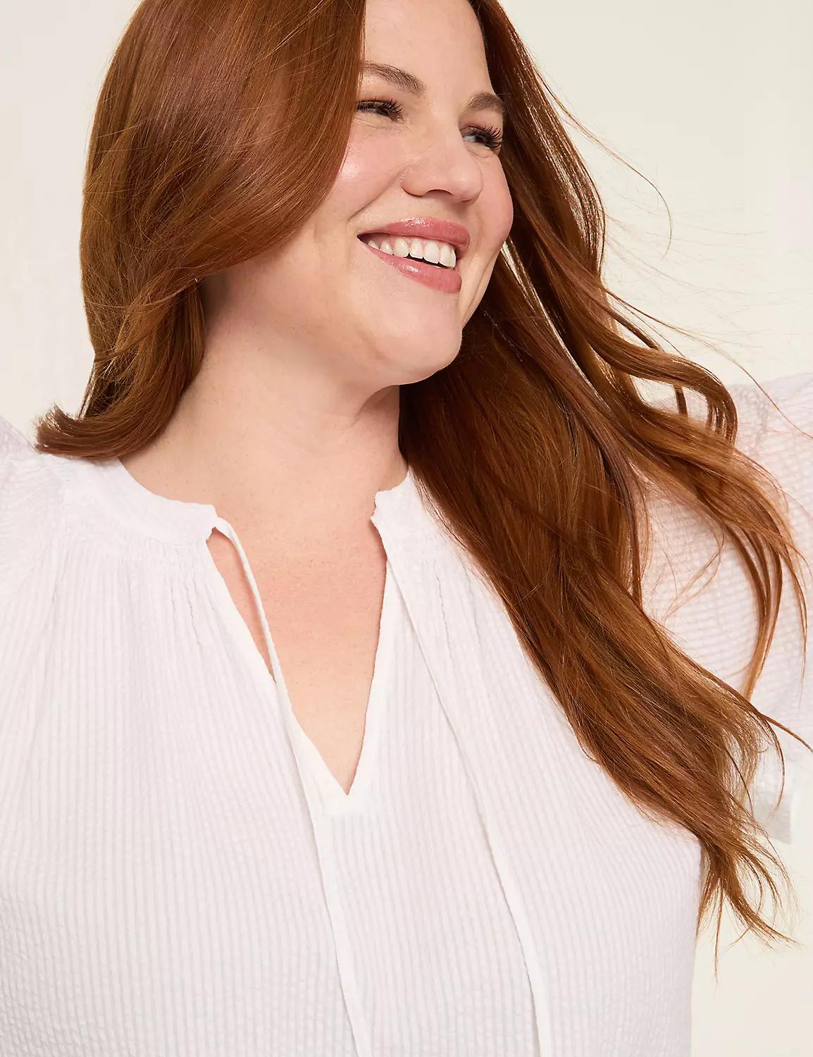 Swing Flutter-Sleeve Popover Blouse Product Image