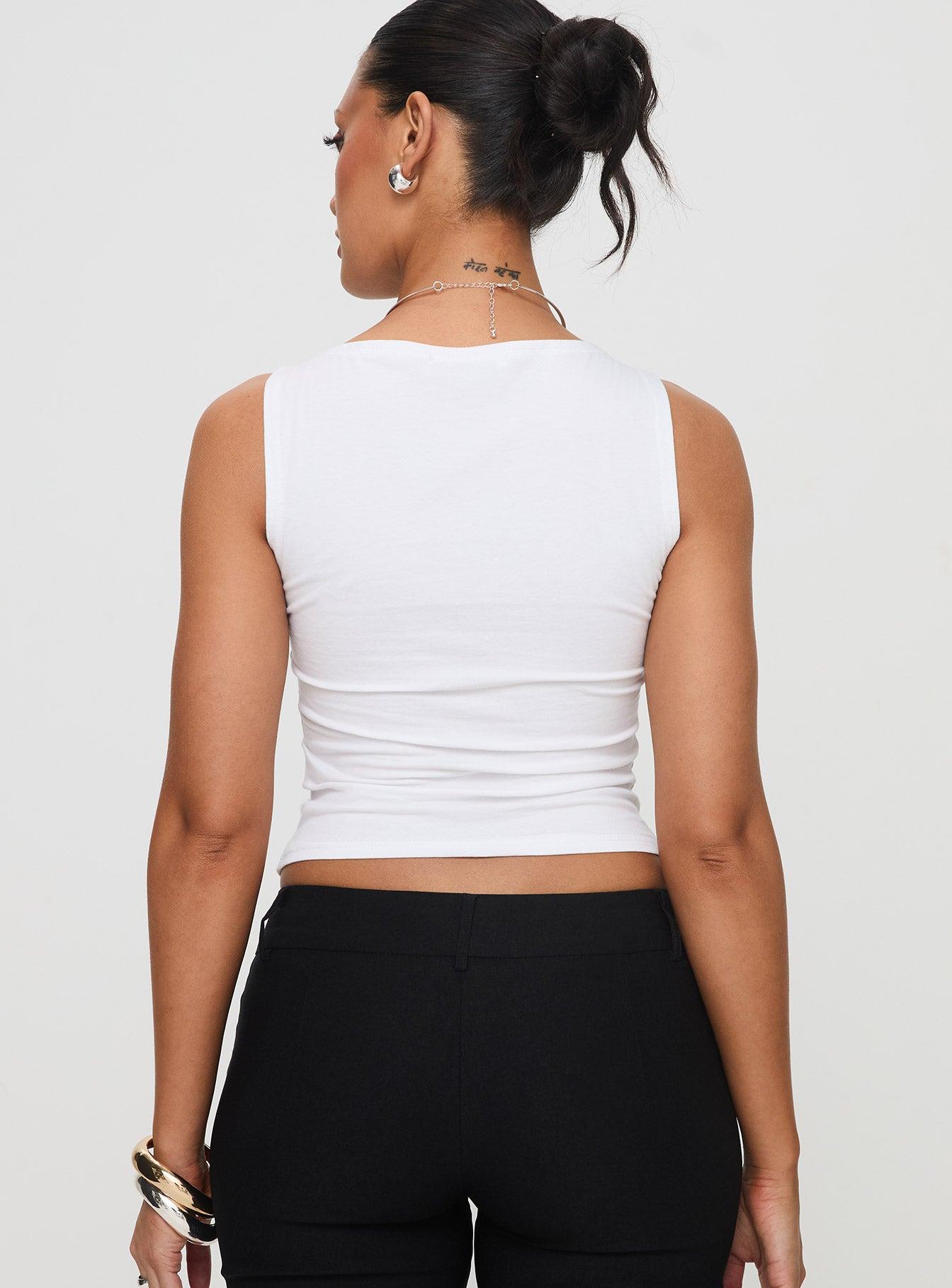 Fitzy High Neck Top White Product Image
