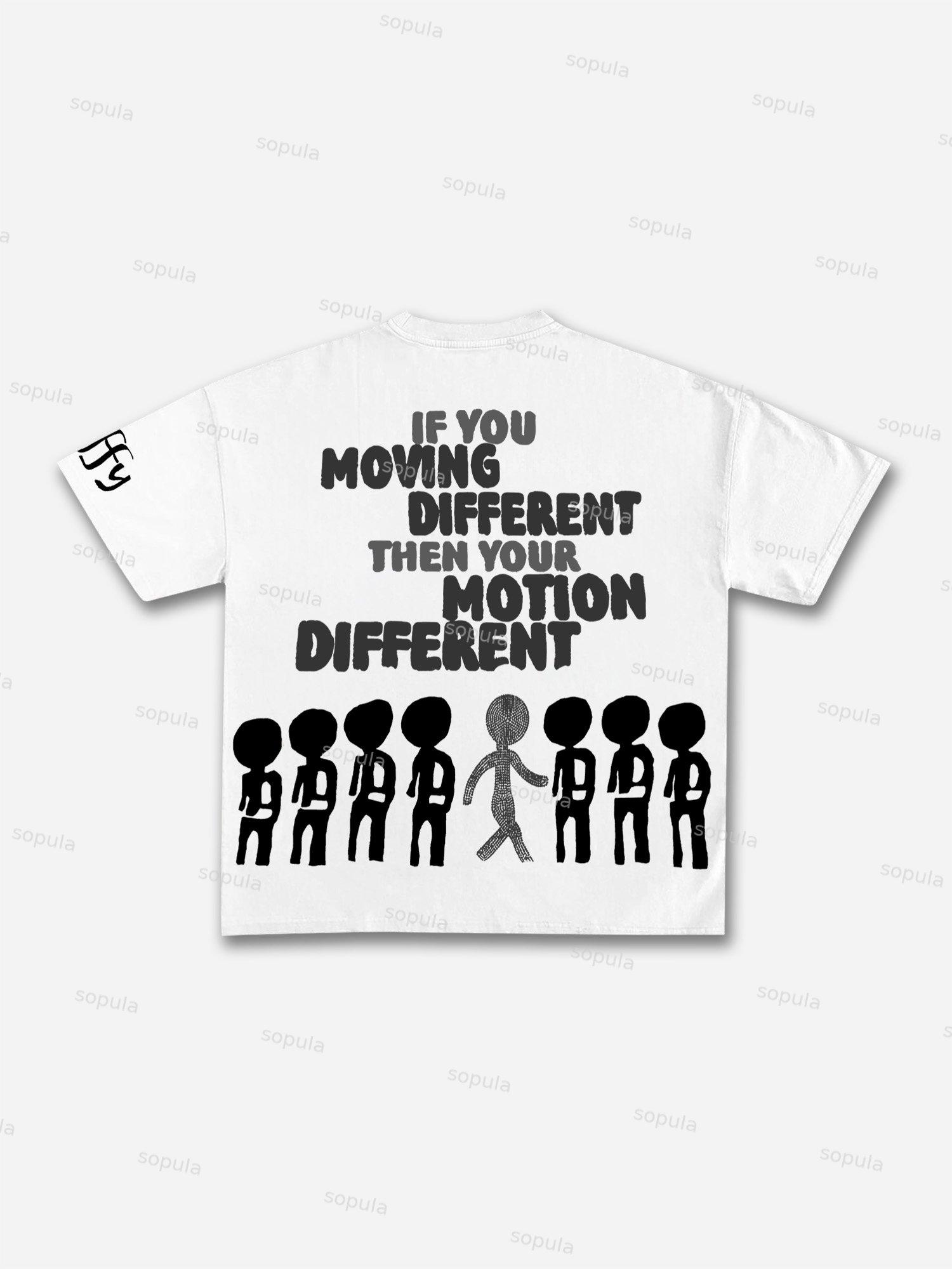 Vintage Motion Different Graphic 100% Cotton Short Sleeve T-Shirt Product Image