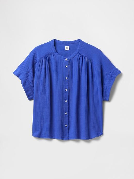 Crinkle Gauze Dolman Shirt Product Image