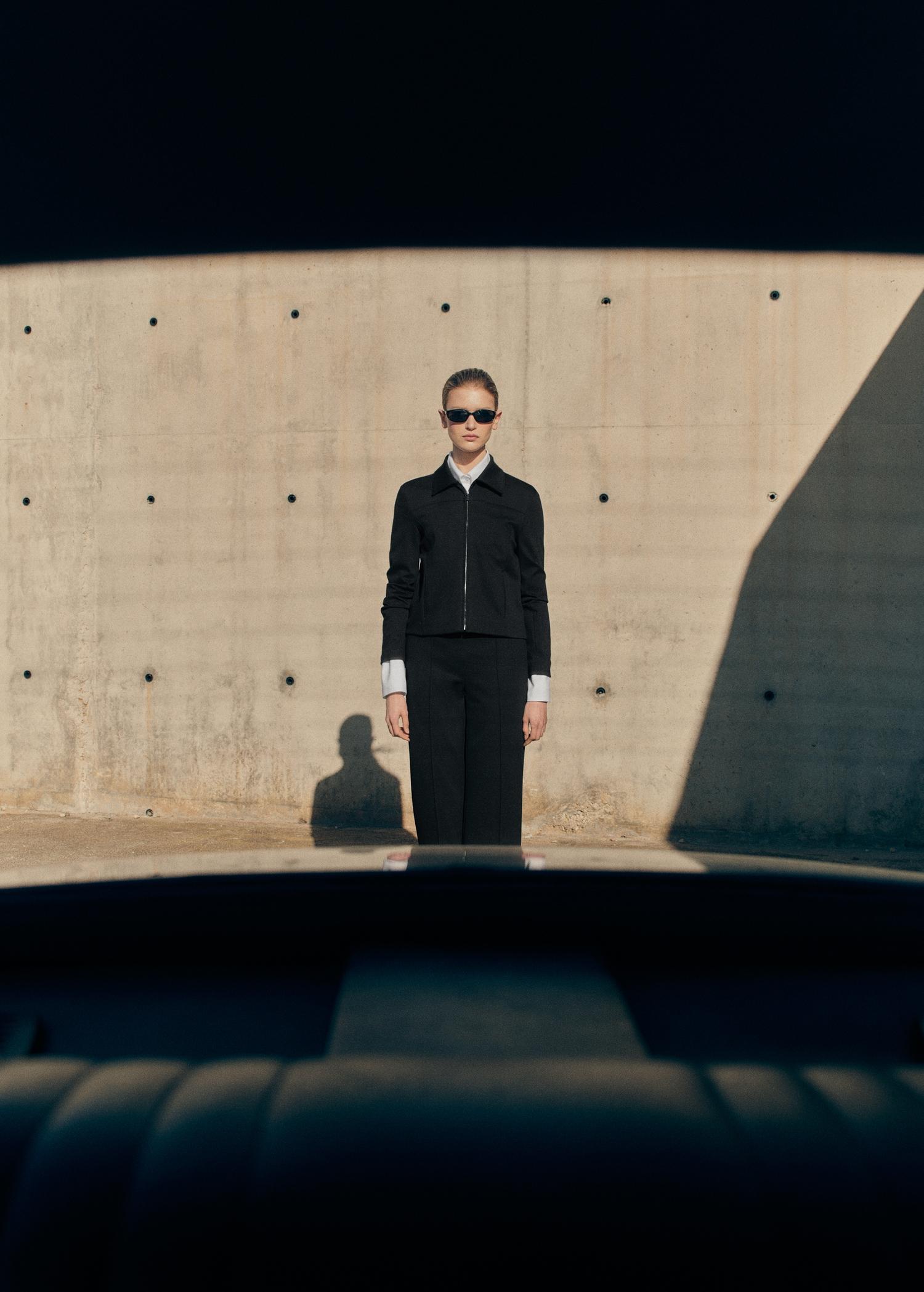 Zipper fitted jacket - Women | MANGO USA Product Image