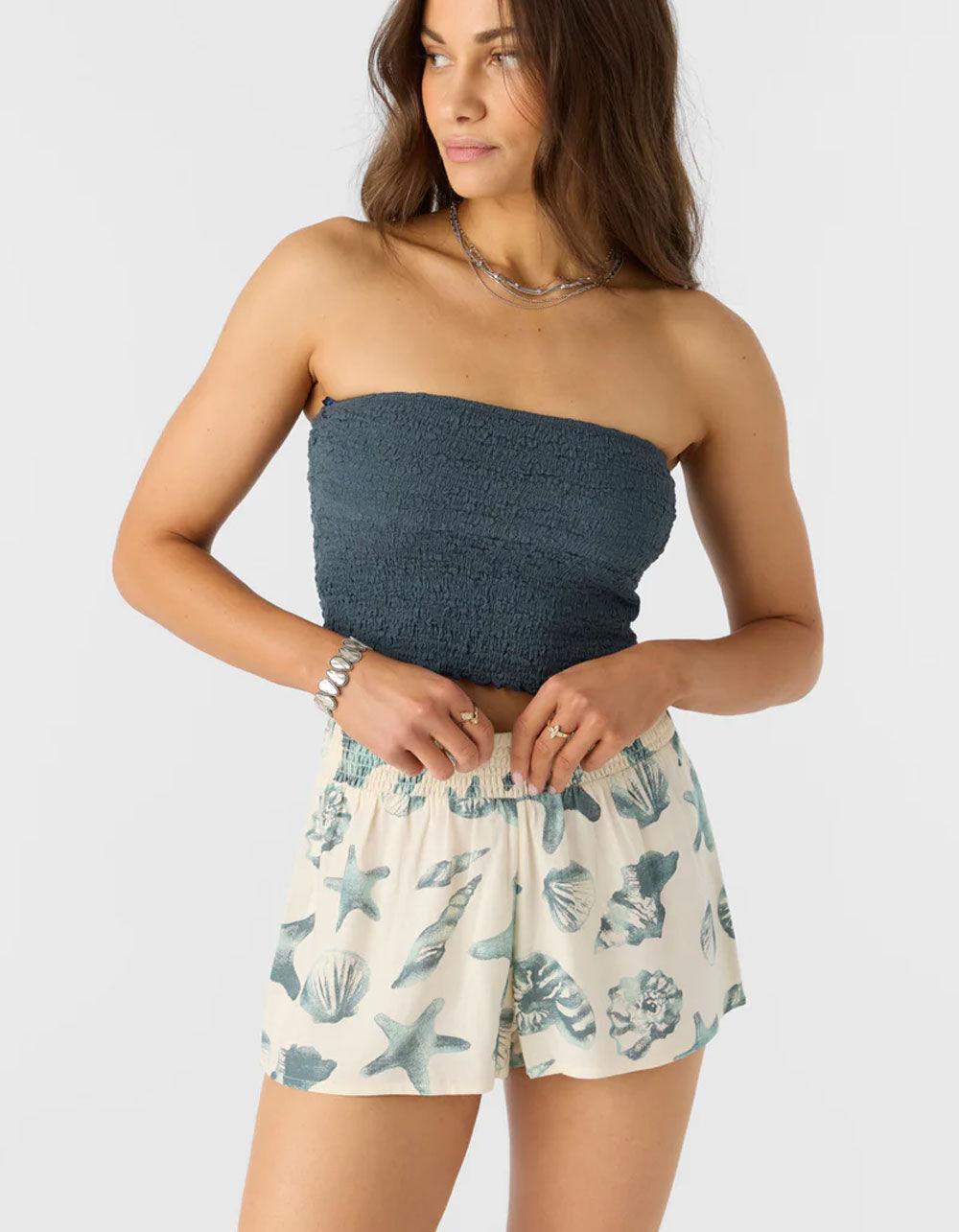 O'NEILL Jonie Seashells Womens Beach Shorts - WHITE COMBO Product Image