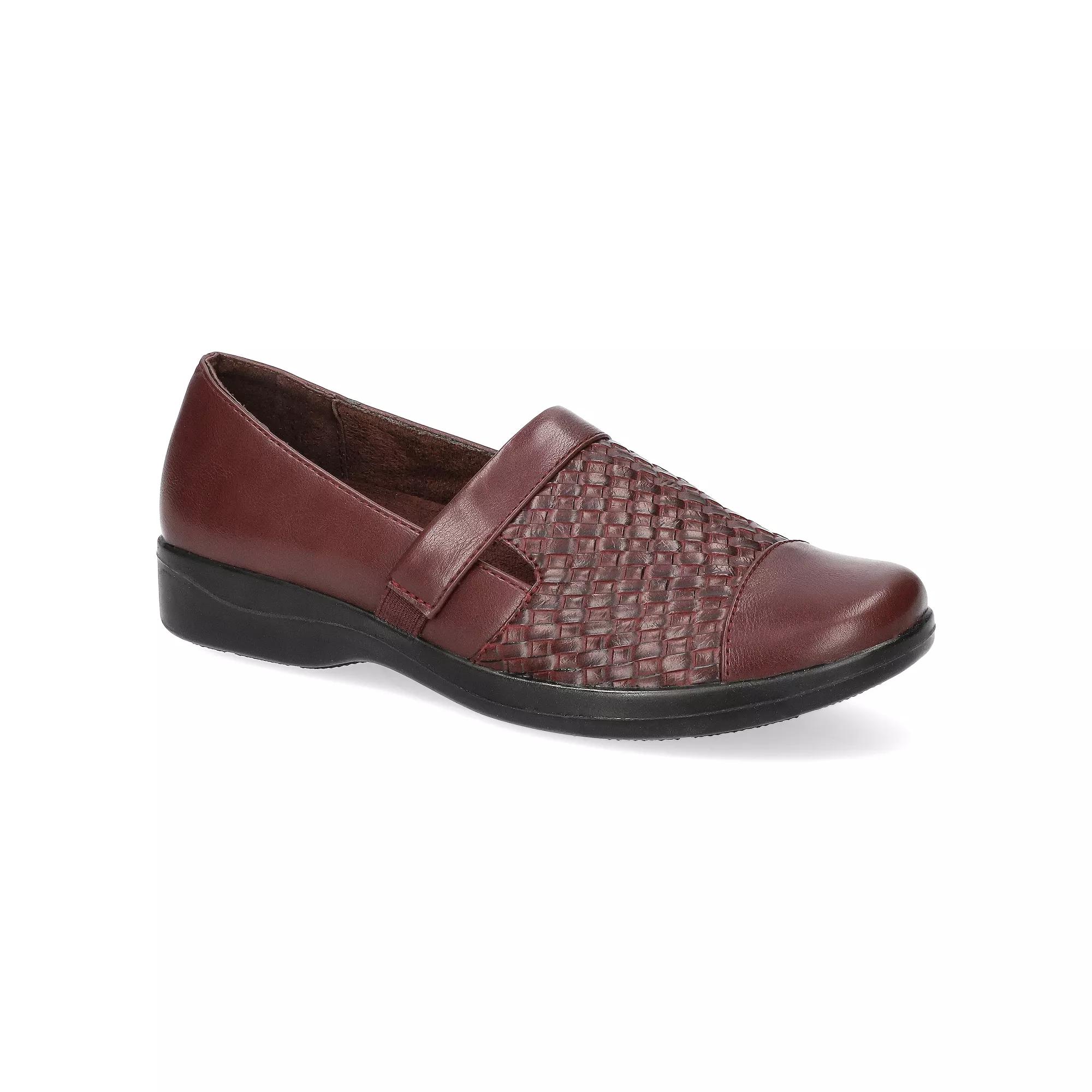 Easy Street Womens Destiny Slip-on Comfort Flats Red Woven Embosse Product Image