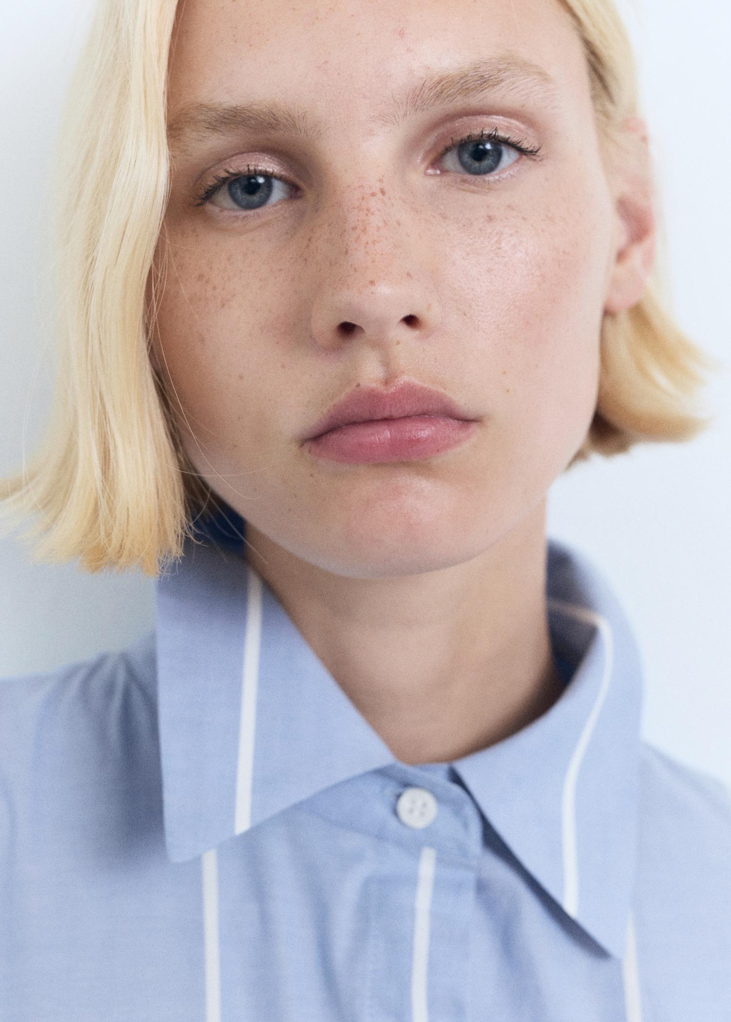 Striped shirt dress with knot - Women | MANGO USA Product Image