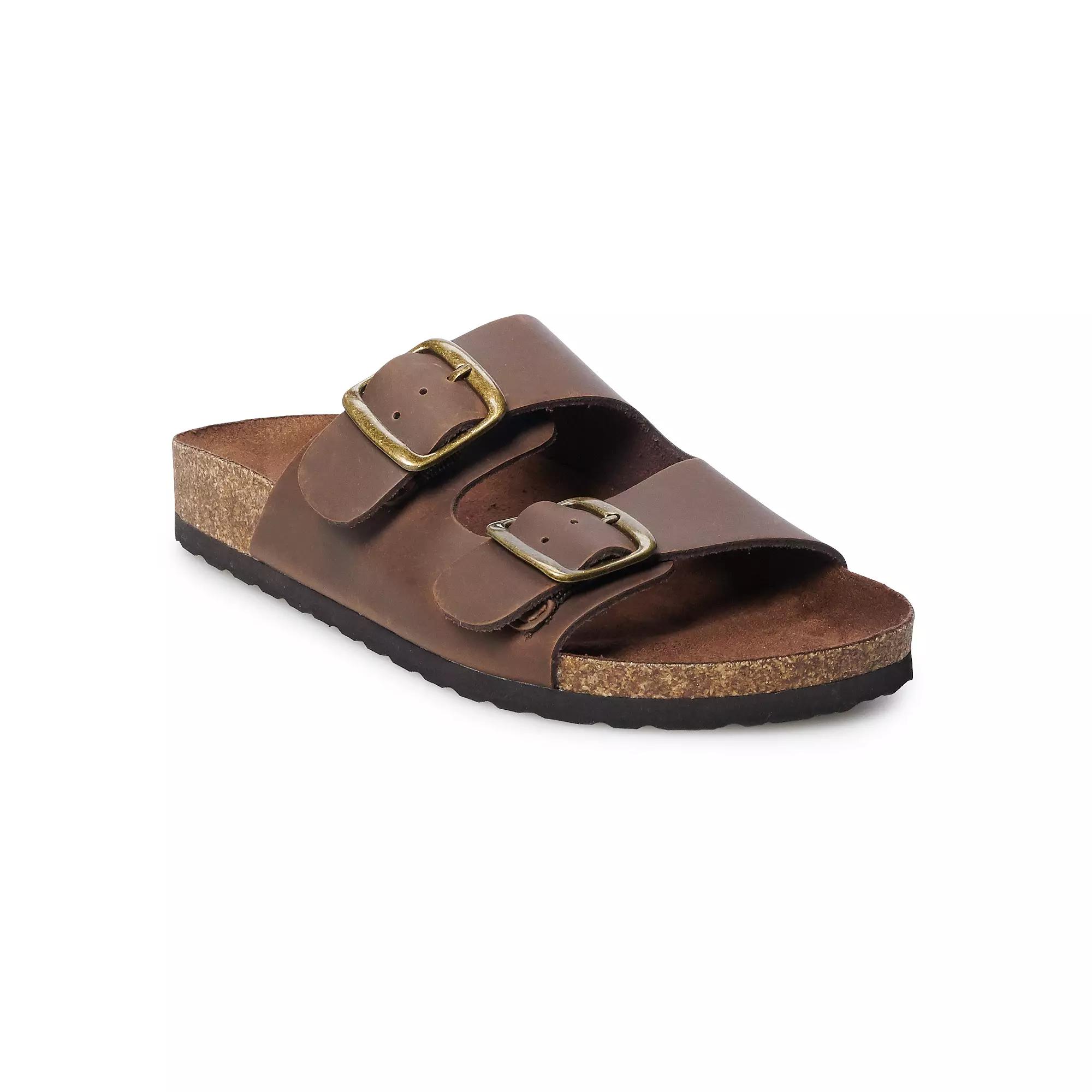 Sonoma Goods For Life® Artwork Women's Leather Sandals, Size: 9.5, Brown Product Image