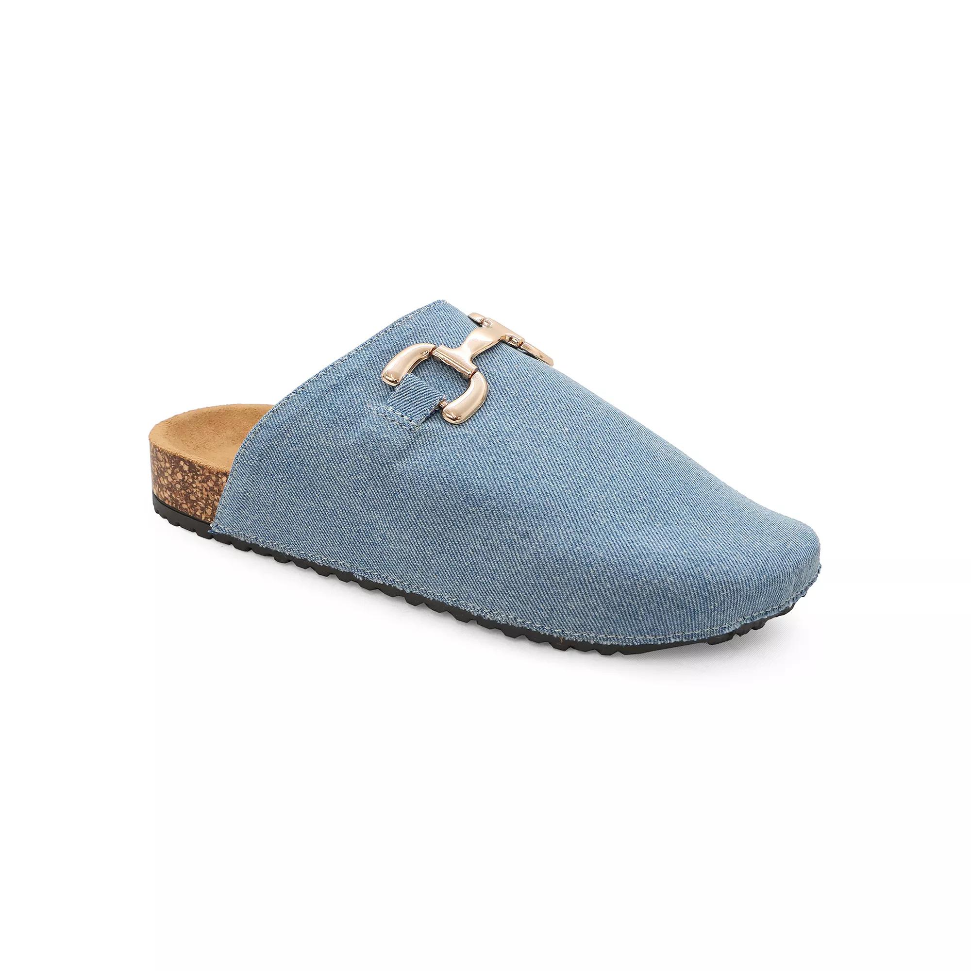 Yoki GILA-202 Women's Faux Suede Slip-On Cork Clogs, Size: 9, Blue Product Image