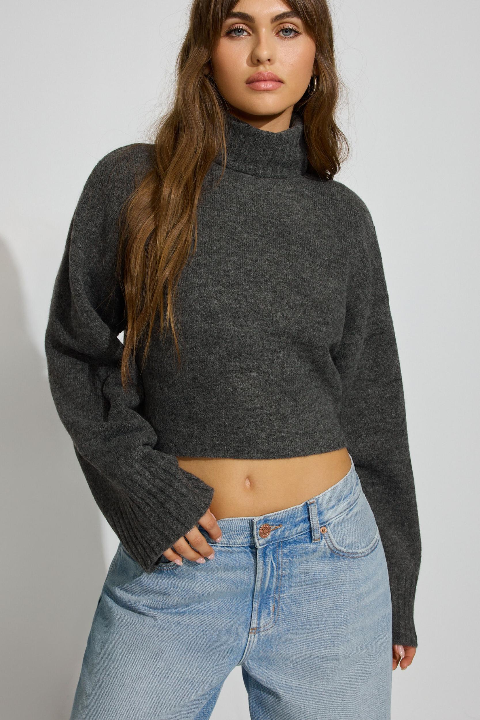 Romi Asymmetric Cinched Waist Sweater  Product Image