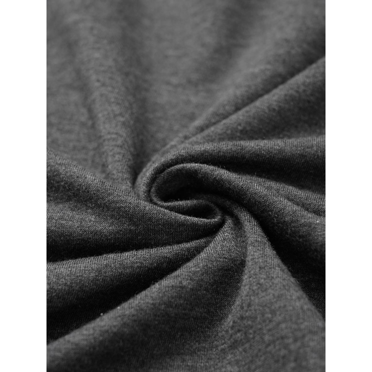 Plus Size Solid Heather Round Neck Wrap Hem Sweatshirt Women DimGray Casual Wrap Round Neck Dailywear Sweatshirts BloomChic 10/M Product Image