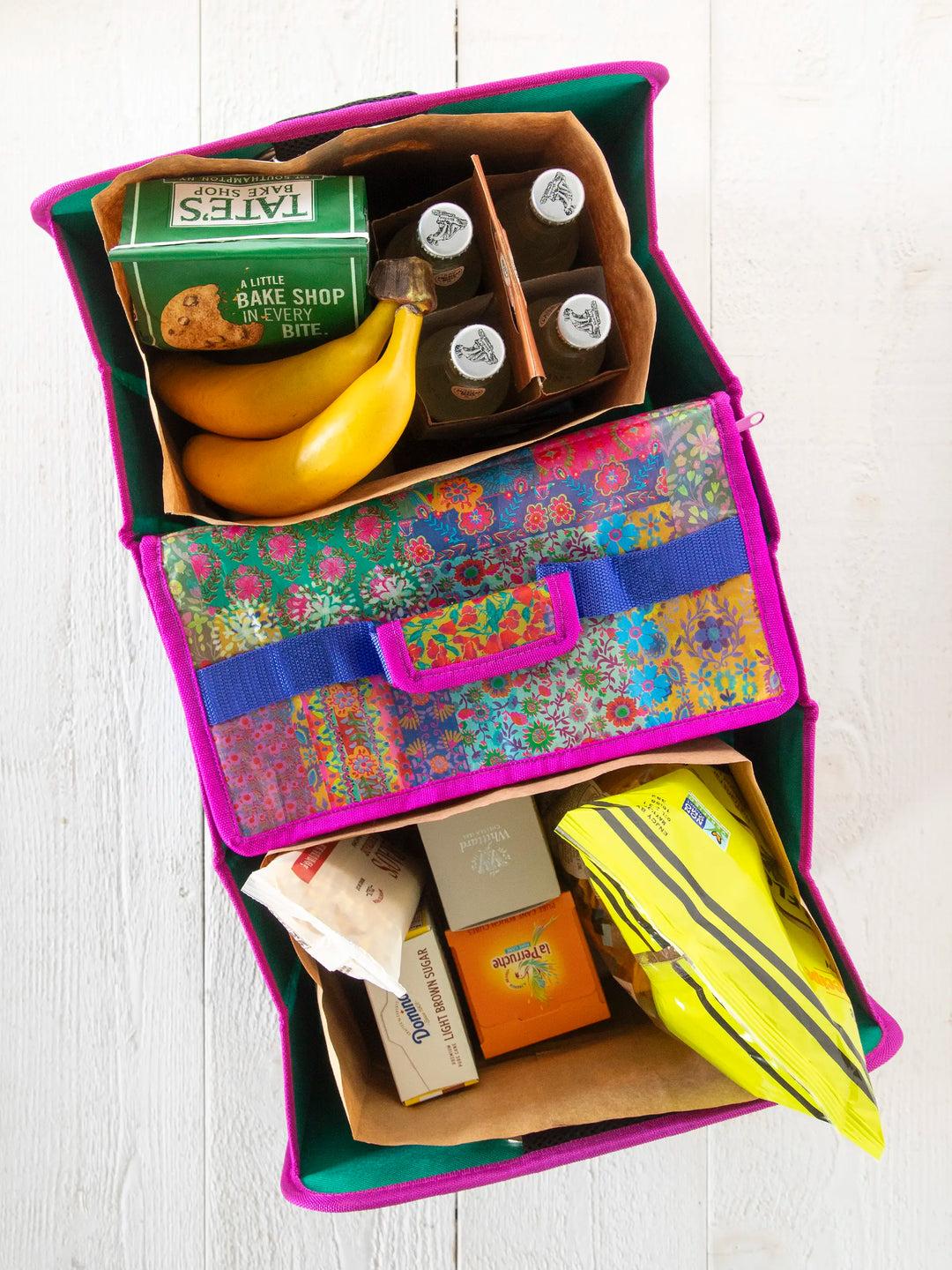 Car Trunk Organizer - Navy Folk Flower Product Image