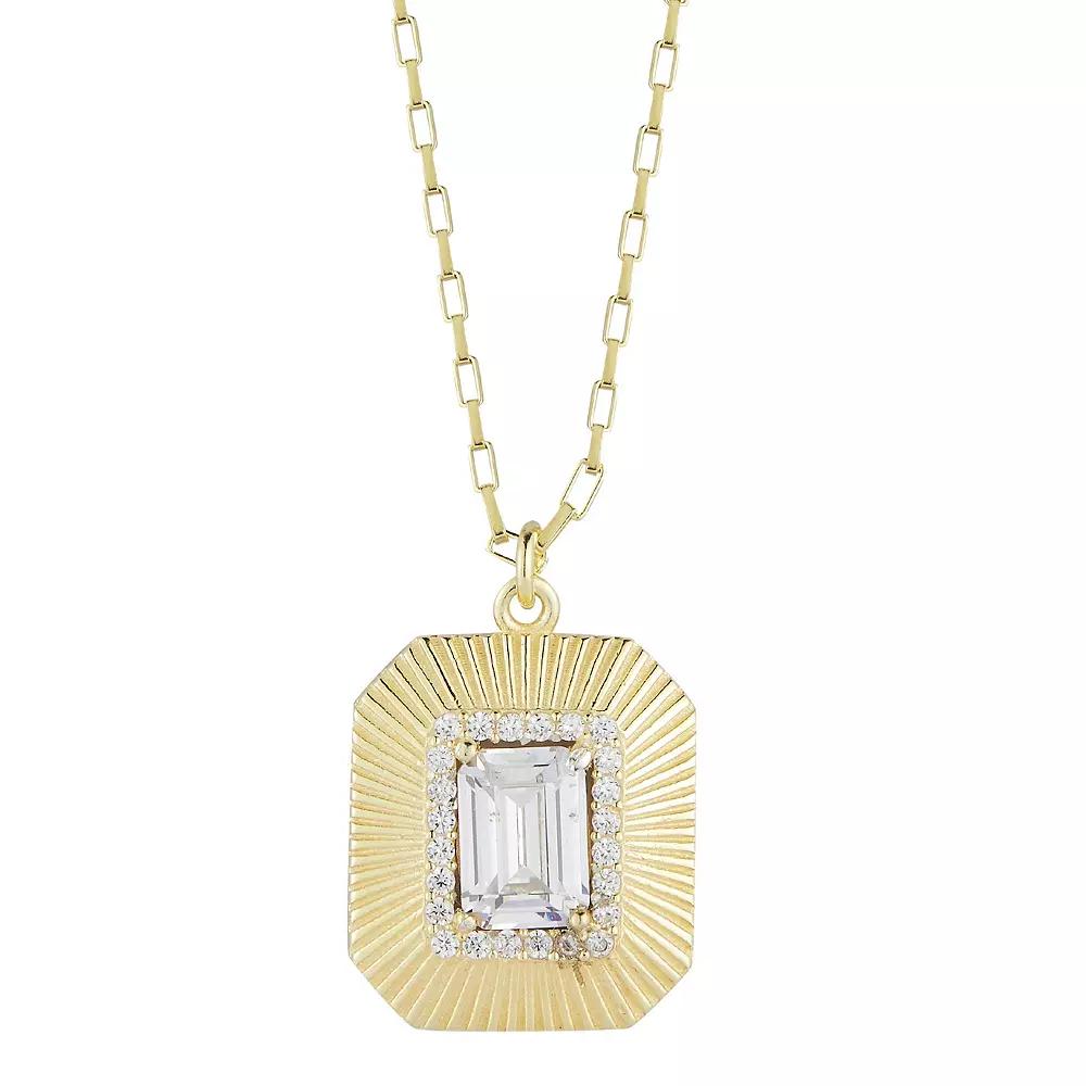 Sunkissed Sterling Vintage Cubic Zirconia Pendant Necklace, Women's, Gold Tone Product Image