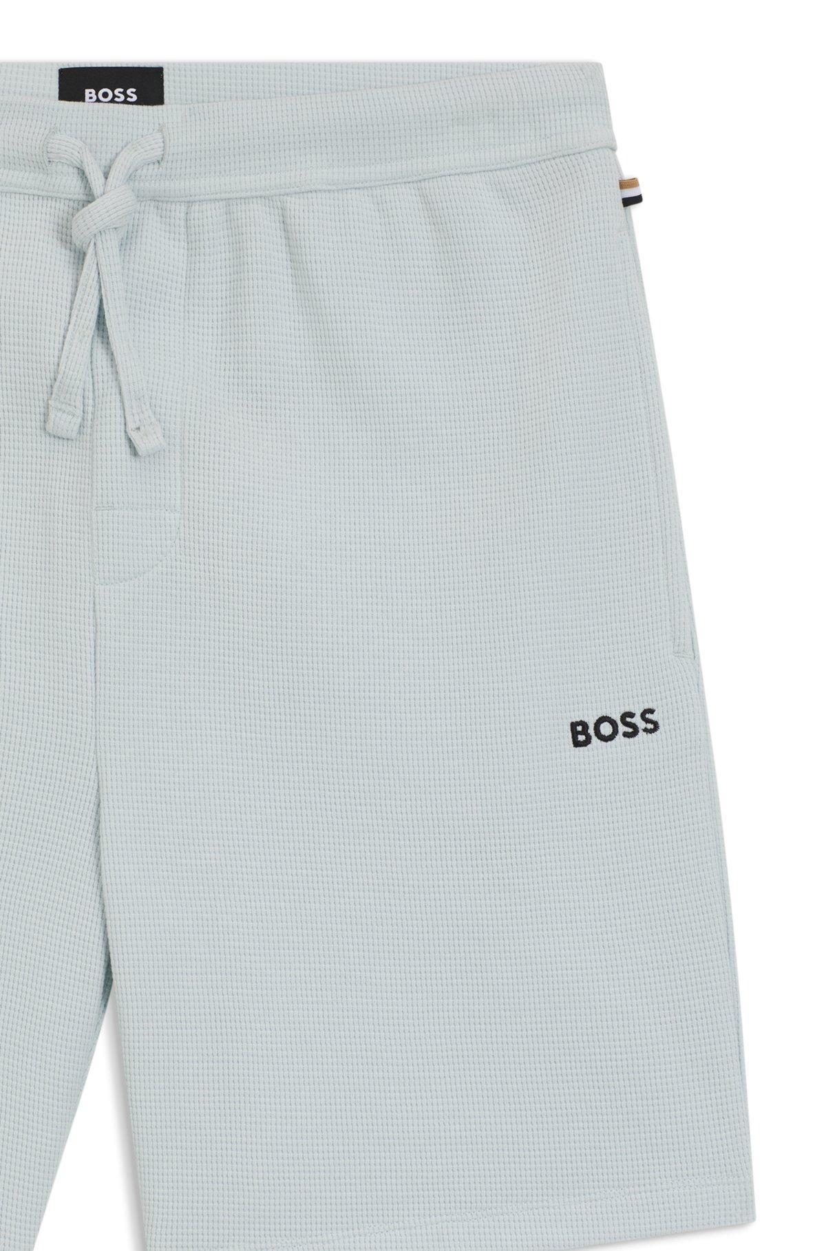 Cotton-blend pajama shorts with embroidered logo Product Image