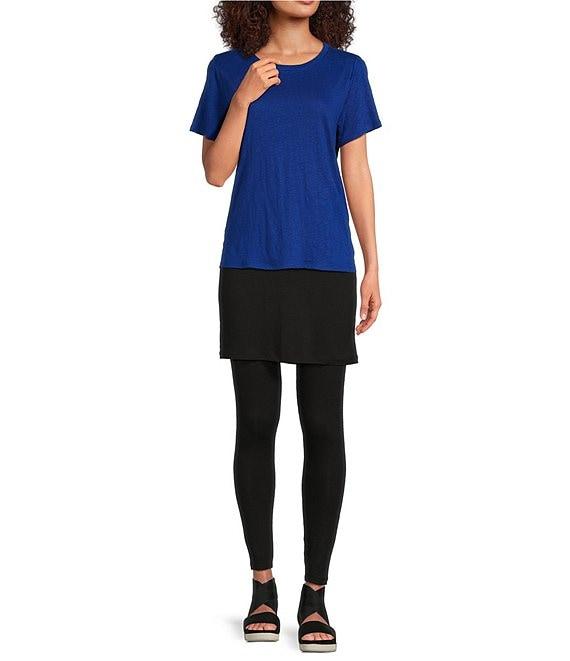 Eileen Fisher Stretch Jersey Knit Skirted Ankle Leggings Product Image
