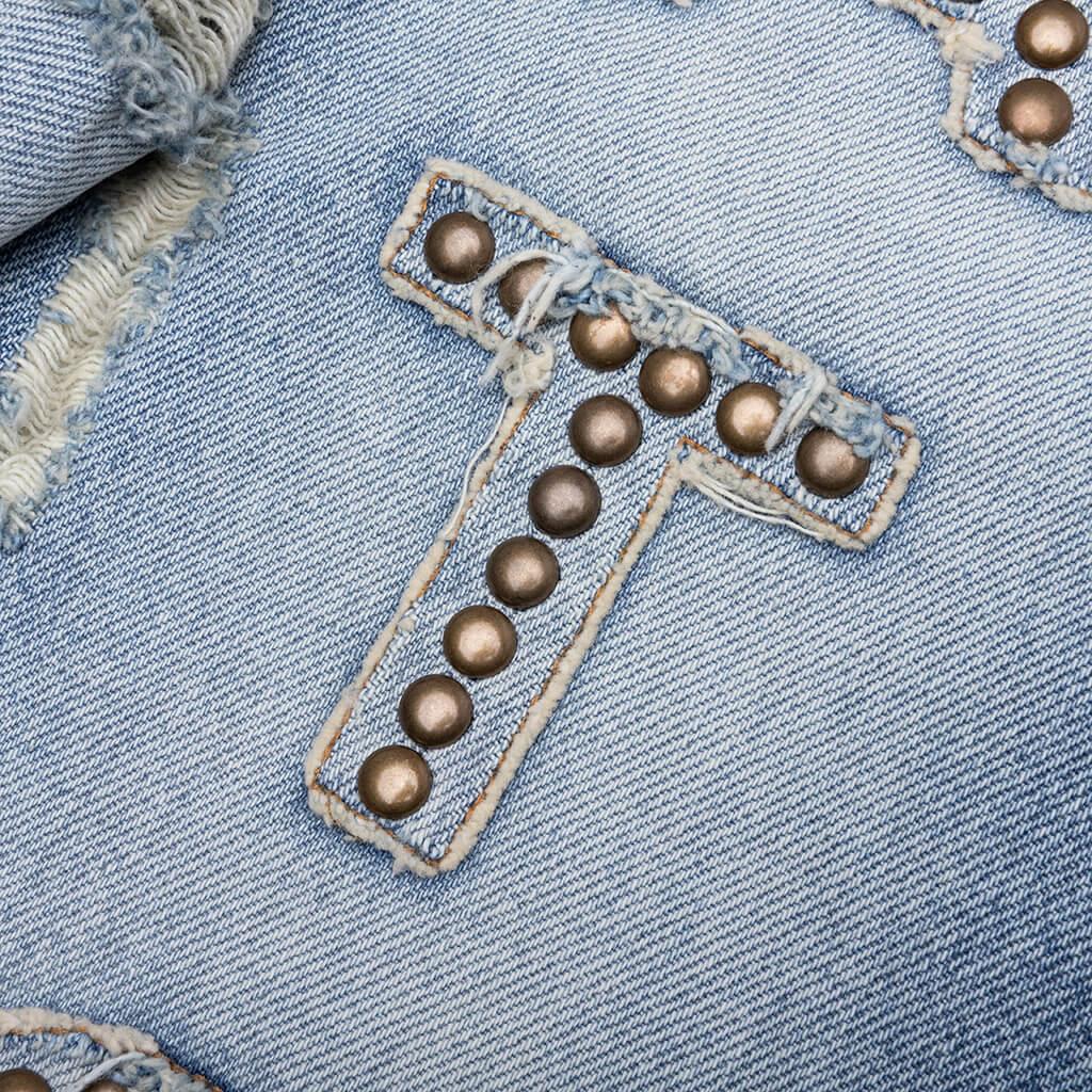 Studded Cowboy Denim  - Blue Denim Male Product Image