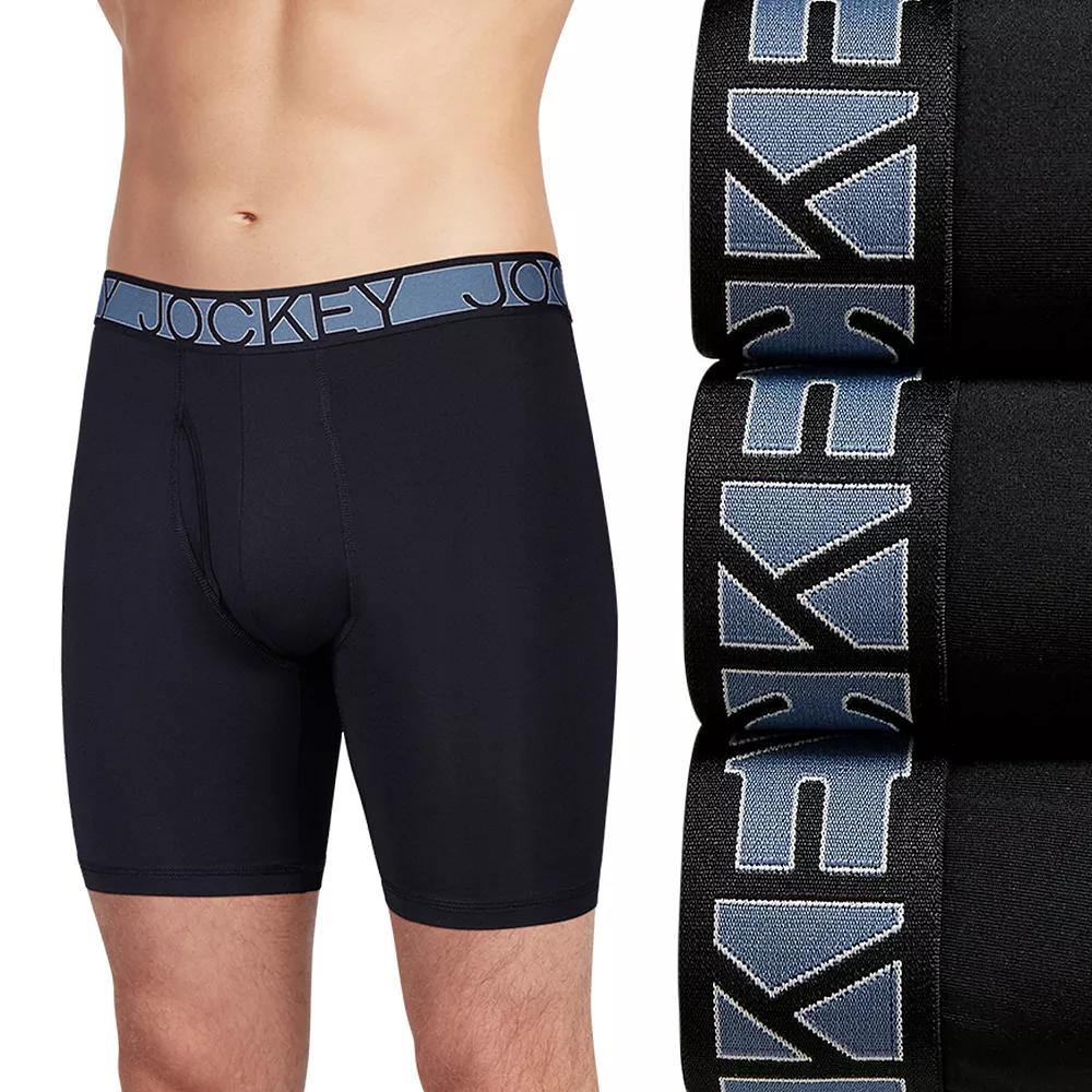 Men's Jockey 3-Pack Active Microfiber 9" Long Leg Boxer Briefs,  Product Image