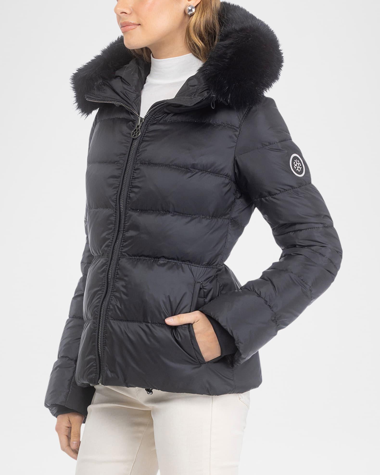Short Down Apres-Ski Jacket with Detachable Toscana Lamb Hood Trim Product Image
