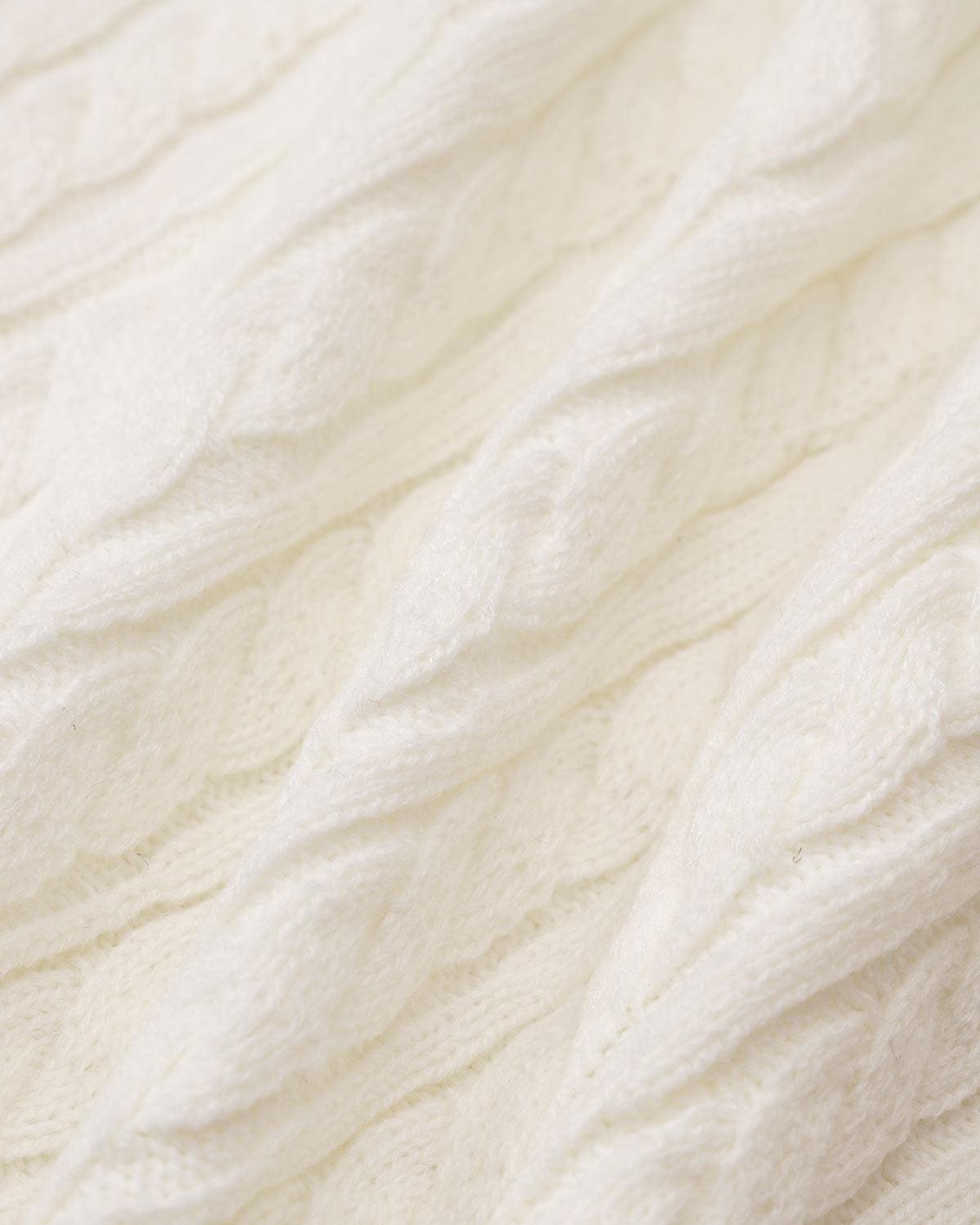 White Contrasting Knitted Mini Skirt Product Image